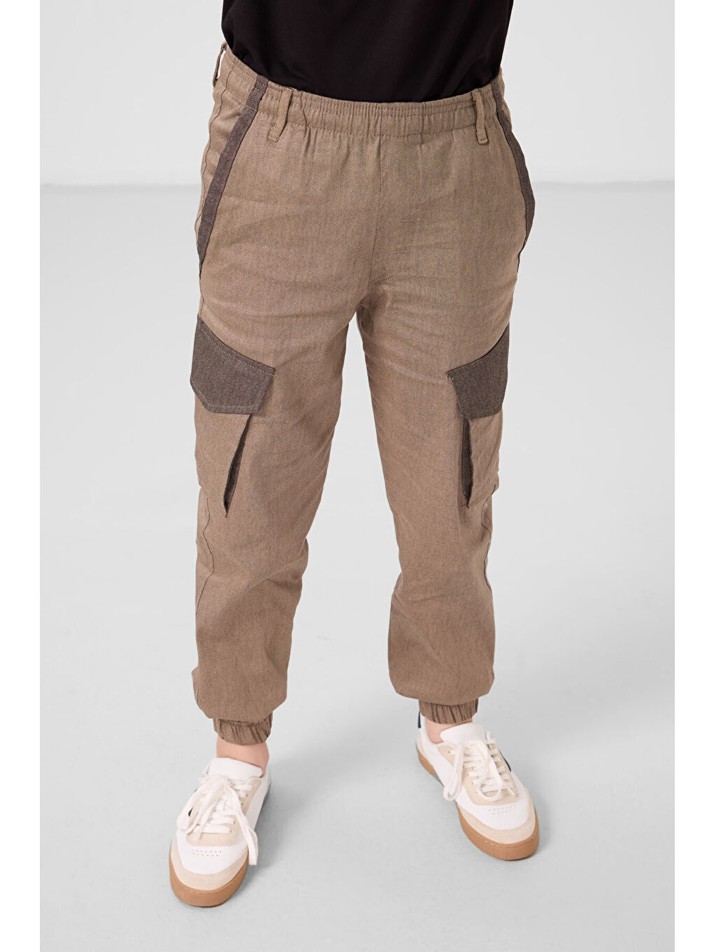 Kahverengi Camel Standart Fit Dokuma Hafif Esnek Chino Erkek Çocuk Pantolon - 11271-2