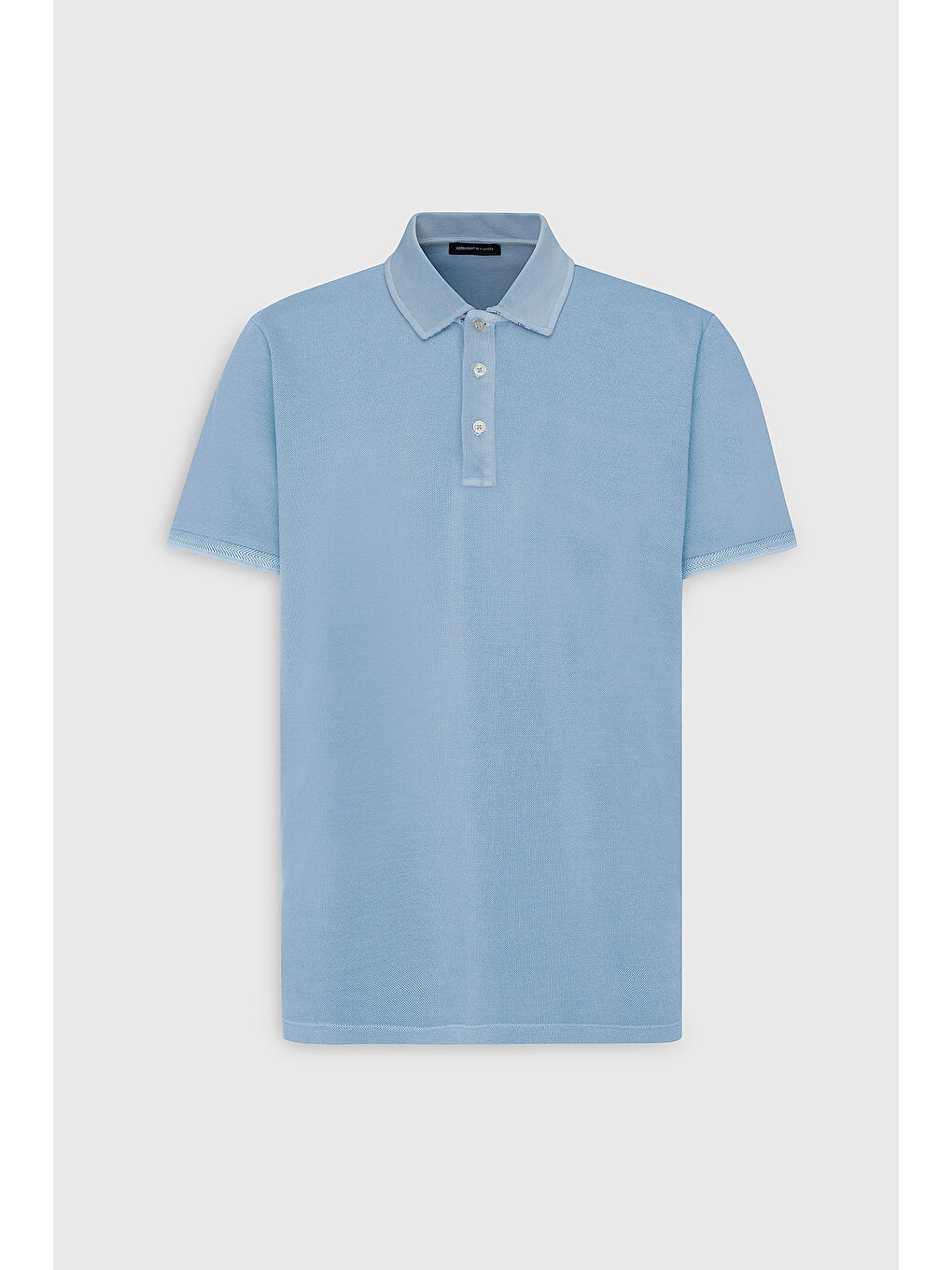 Erkek Açık Mavi Slim Fit Dar Kesim %100 Pamuk Polo Yaka Tişört-5