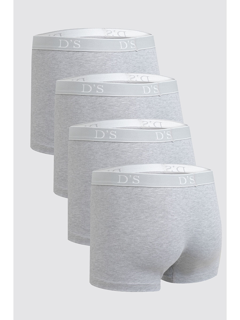Gri Beli Lastikli Marka Logolu Elastanlı Esneyebilen 4'lü Boxer Set-1