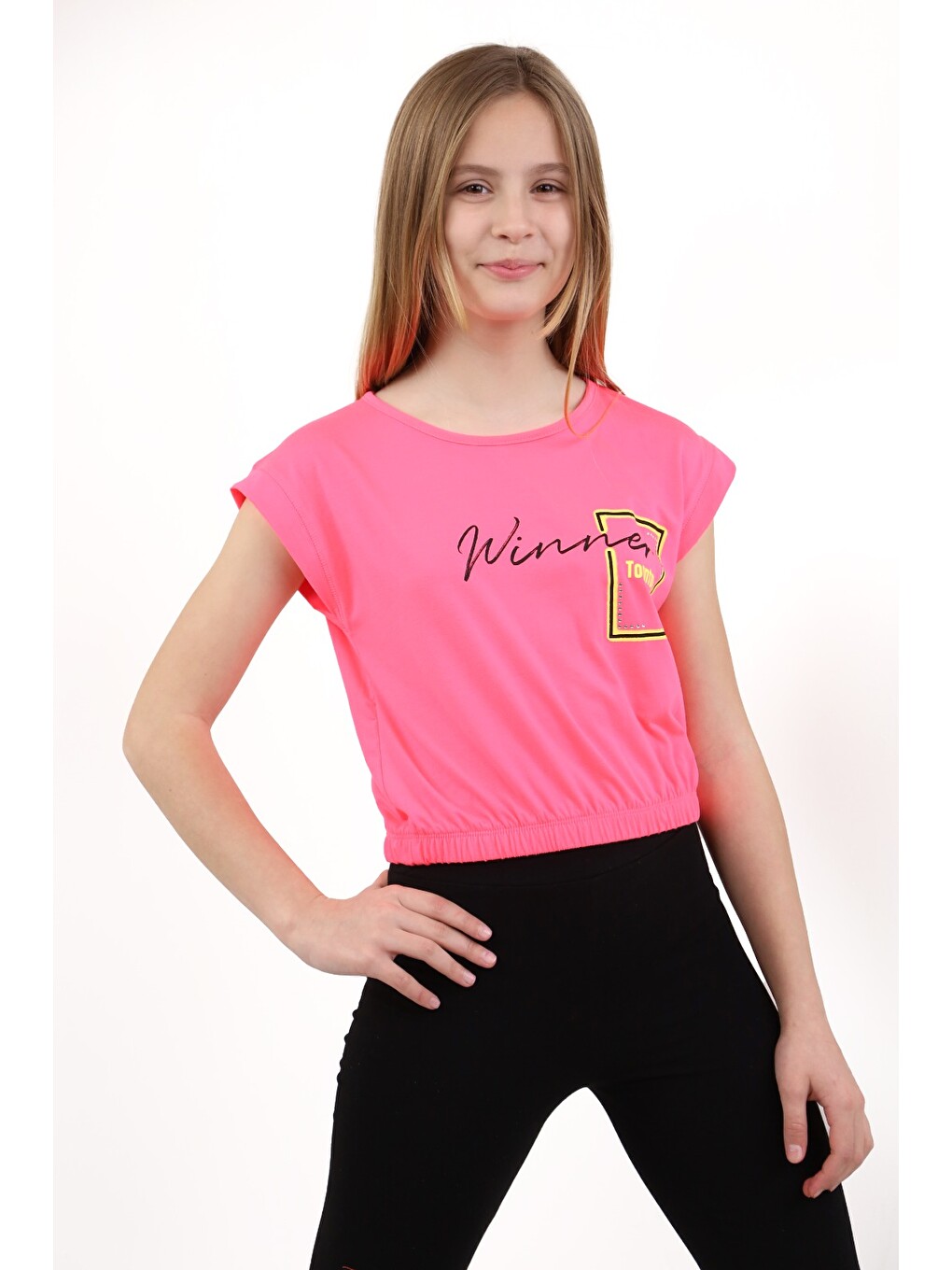 Pembe Kız Çocuk Baskılı Tişört