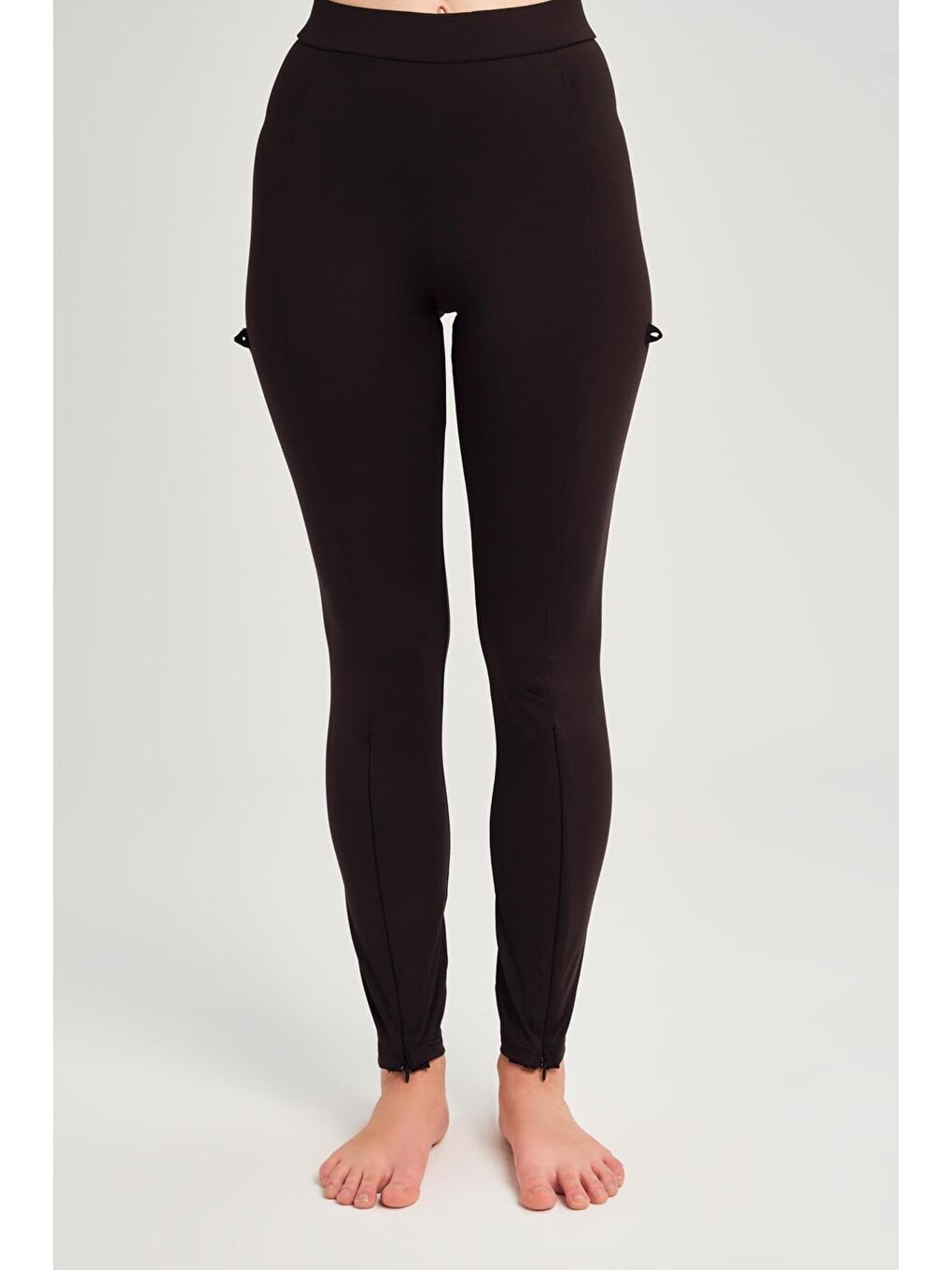 Siyah Fermuarlı Ayarlanabilir Paça Yüzücü Taytı 3069-1