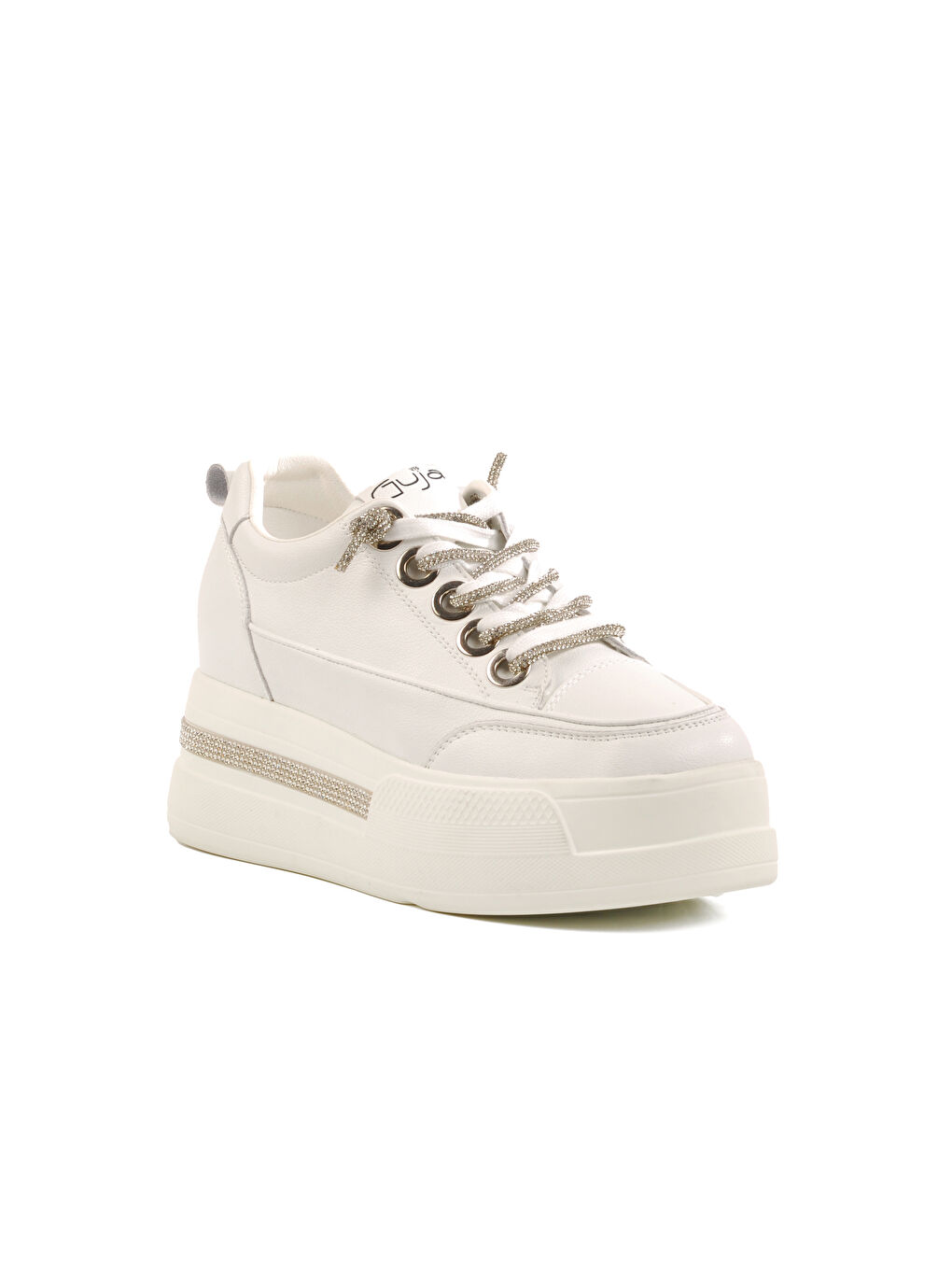 Beyaz Yüksek Taban Kadın Sneaker 25Y492 Z-2
