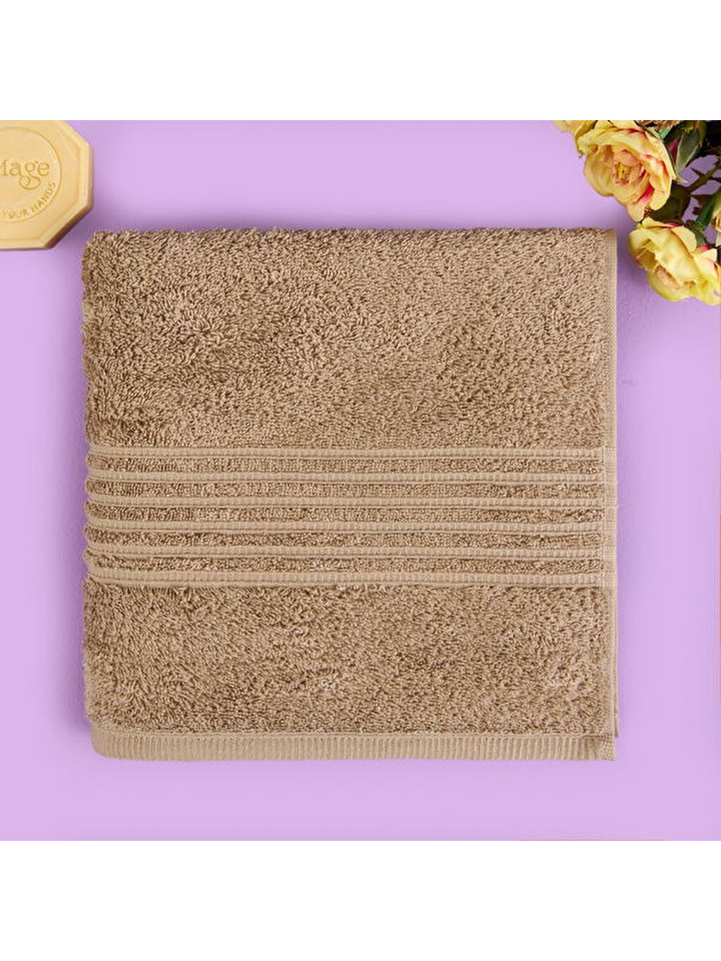 Soft Samantha Yüz Havlusu - Bej - 50x100 cm
