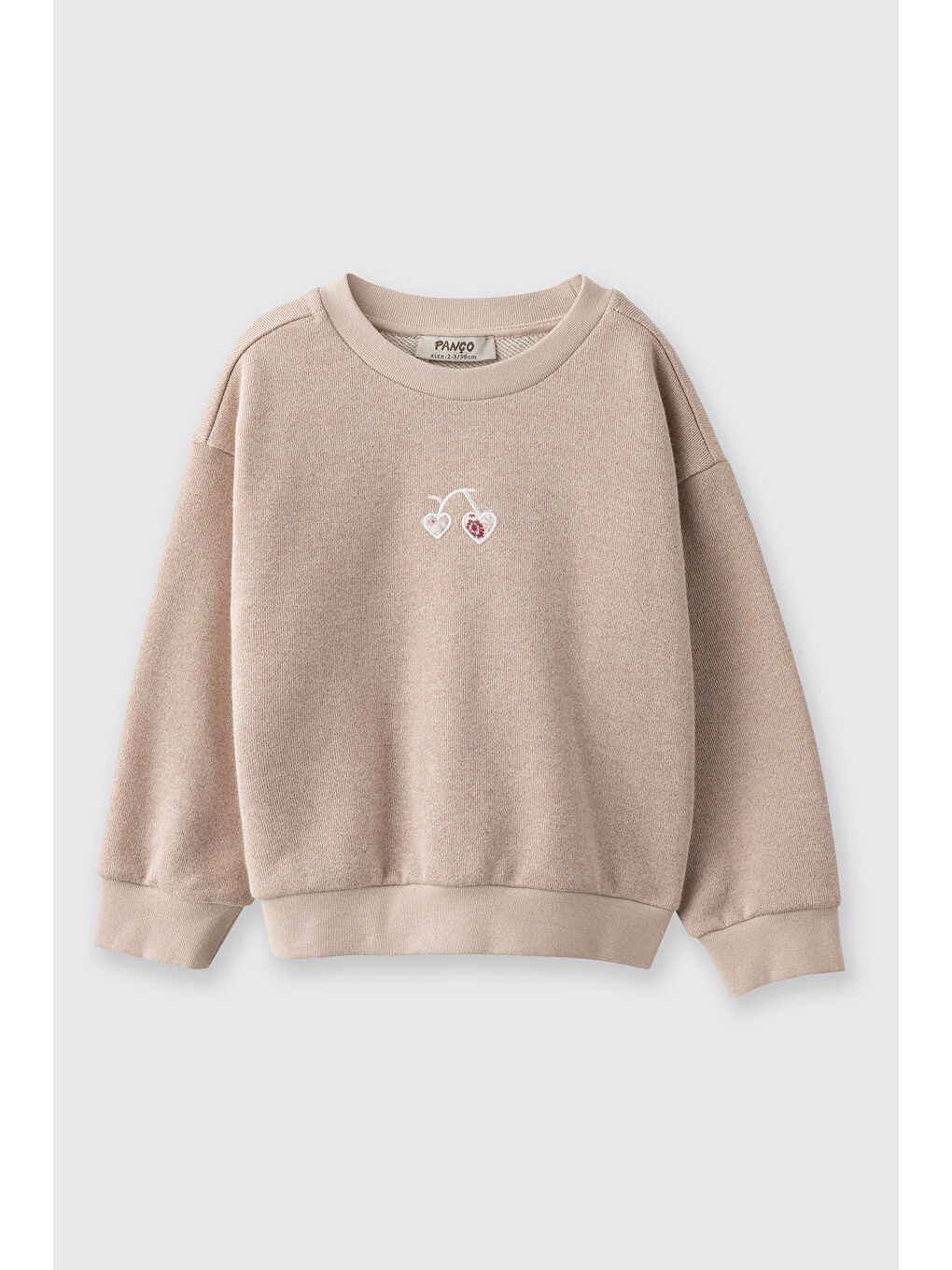 Kız Çocuk Nakışlı Sweatshirt Bej
