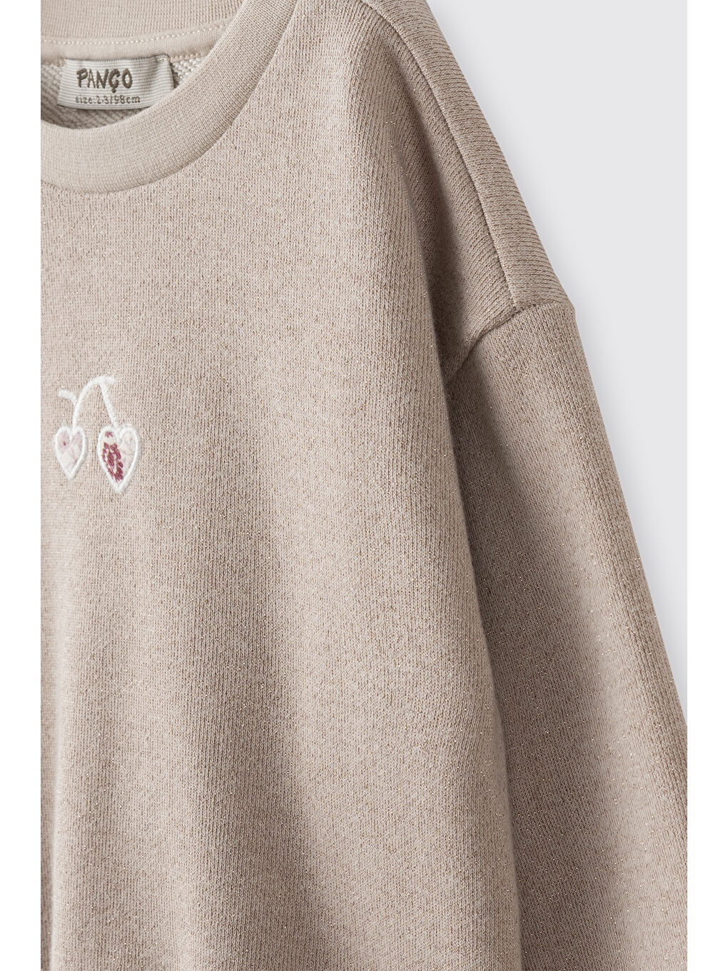 Kız Çocuk Nakışlı Sweatshirt Bej-1