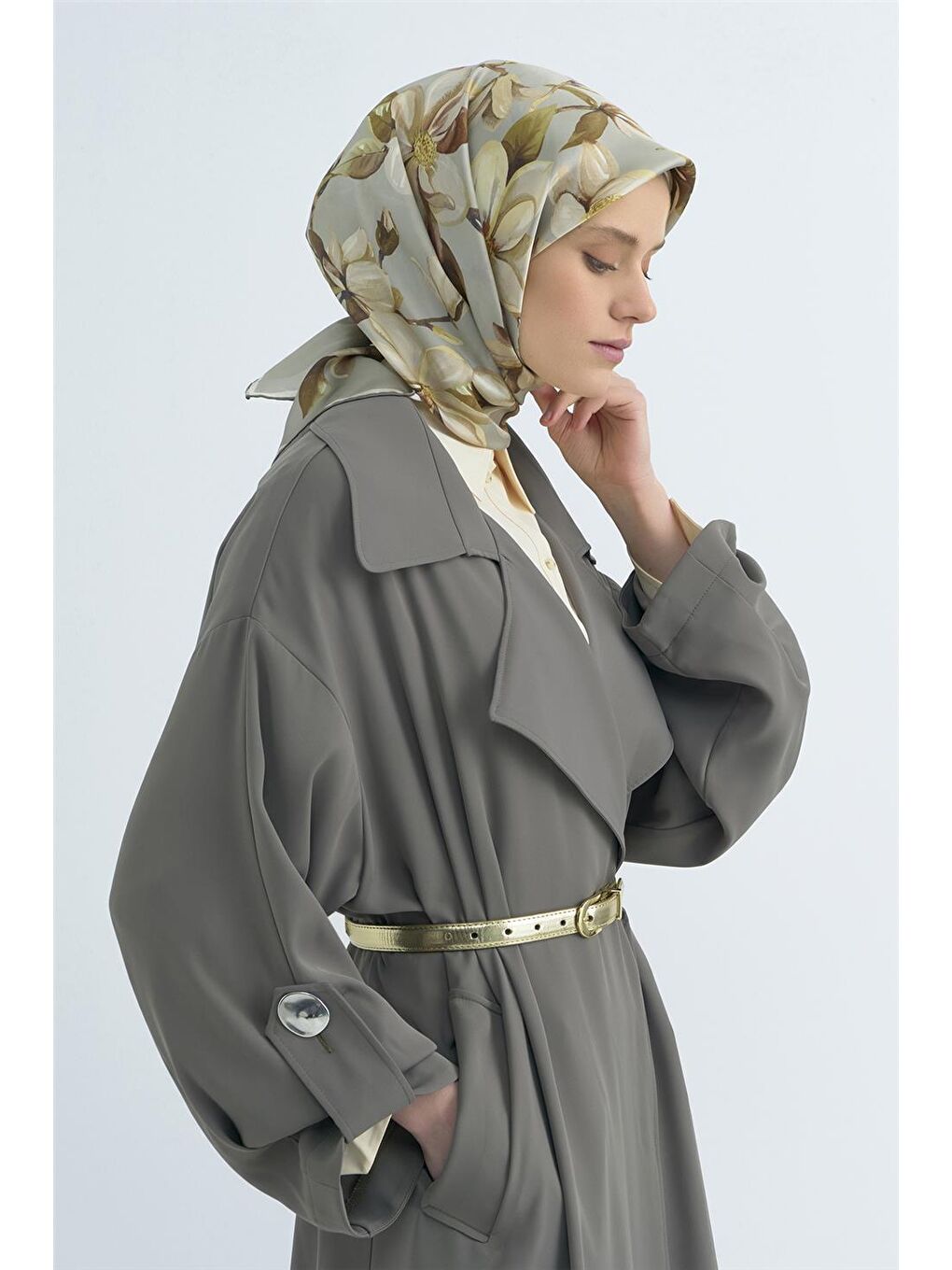 Yeşil Saf İpek Twill Eşarp 9524D 31