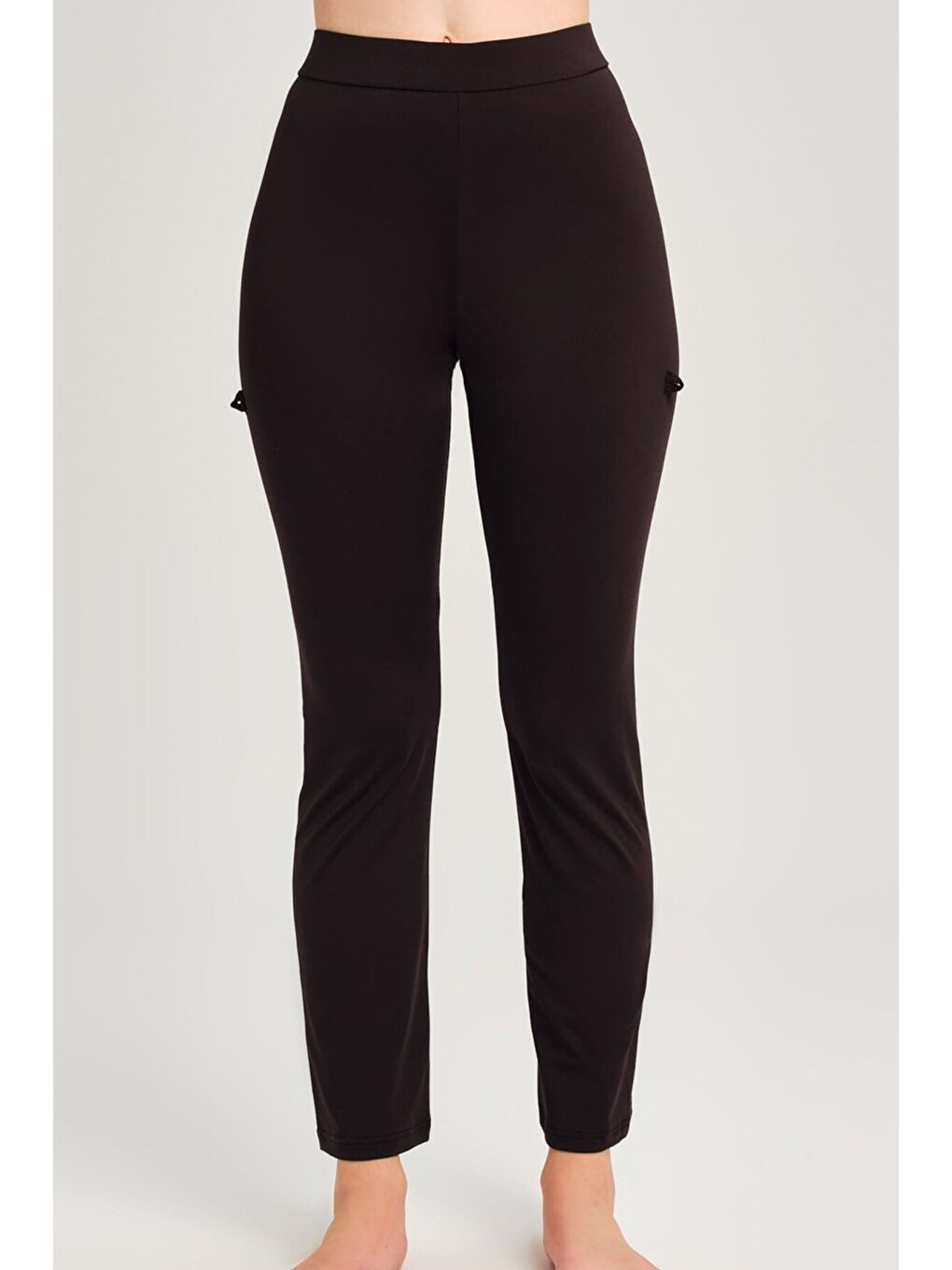 Siyah Boru Paça Yüzücü Taytı 3084-1