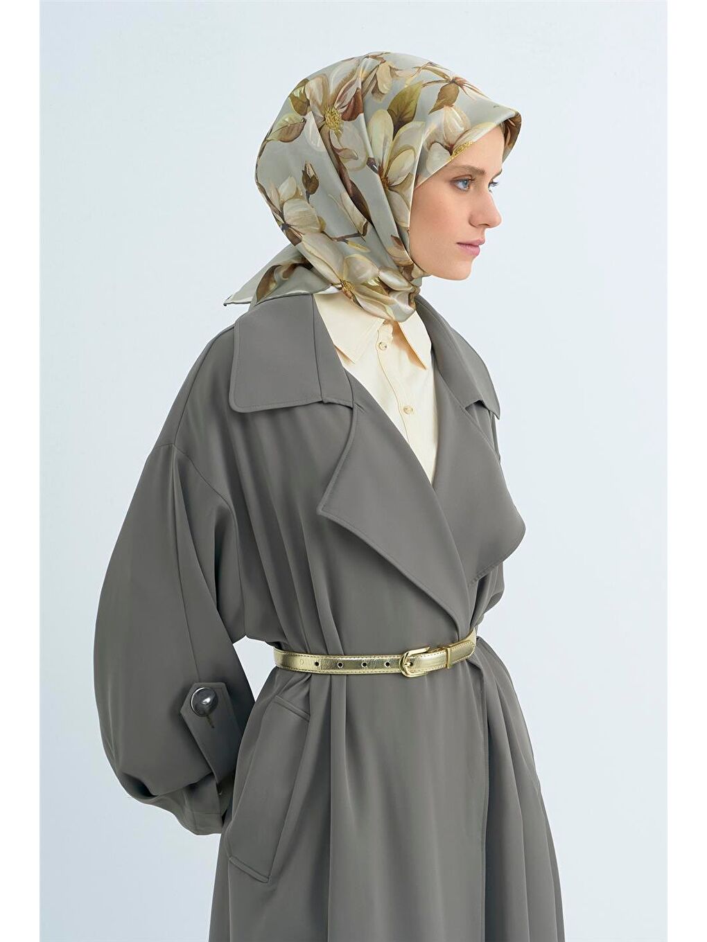 Yeşil Saf İpek Twill Eşarp 9524D 31-1