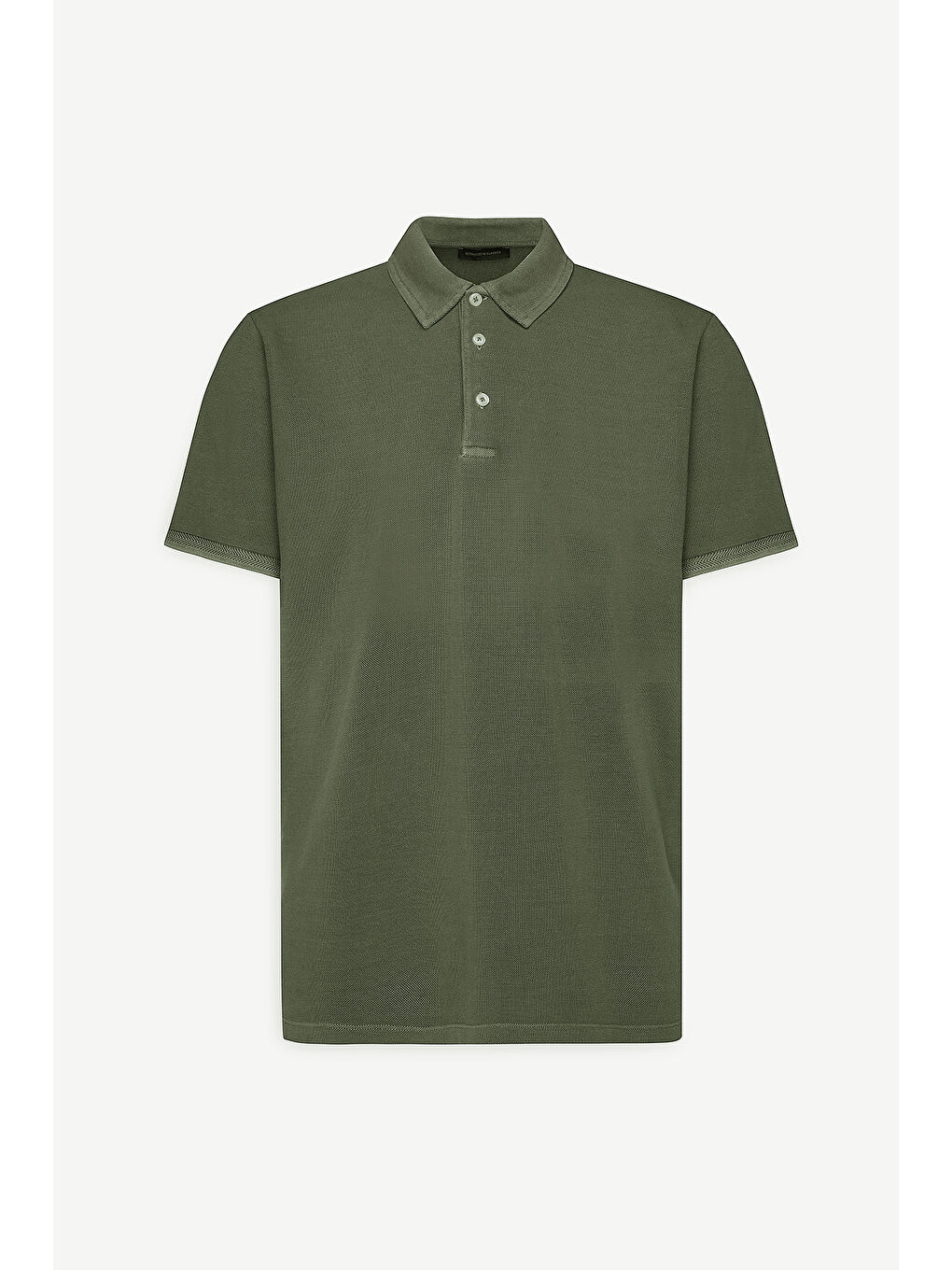 Erkek Haki Slim Fit Dar Kesim %100 Pamuk Polo Yaka Tişört-6