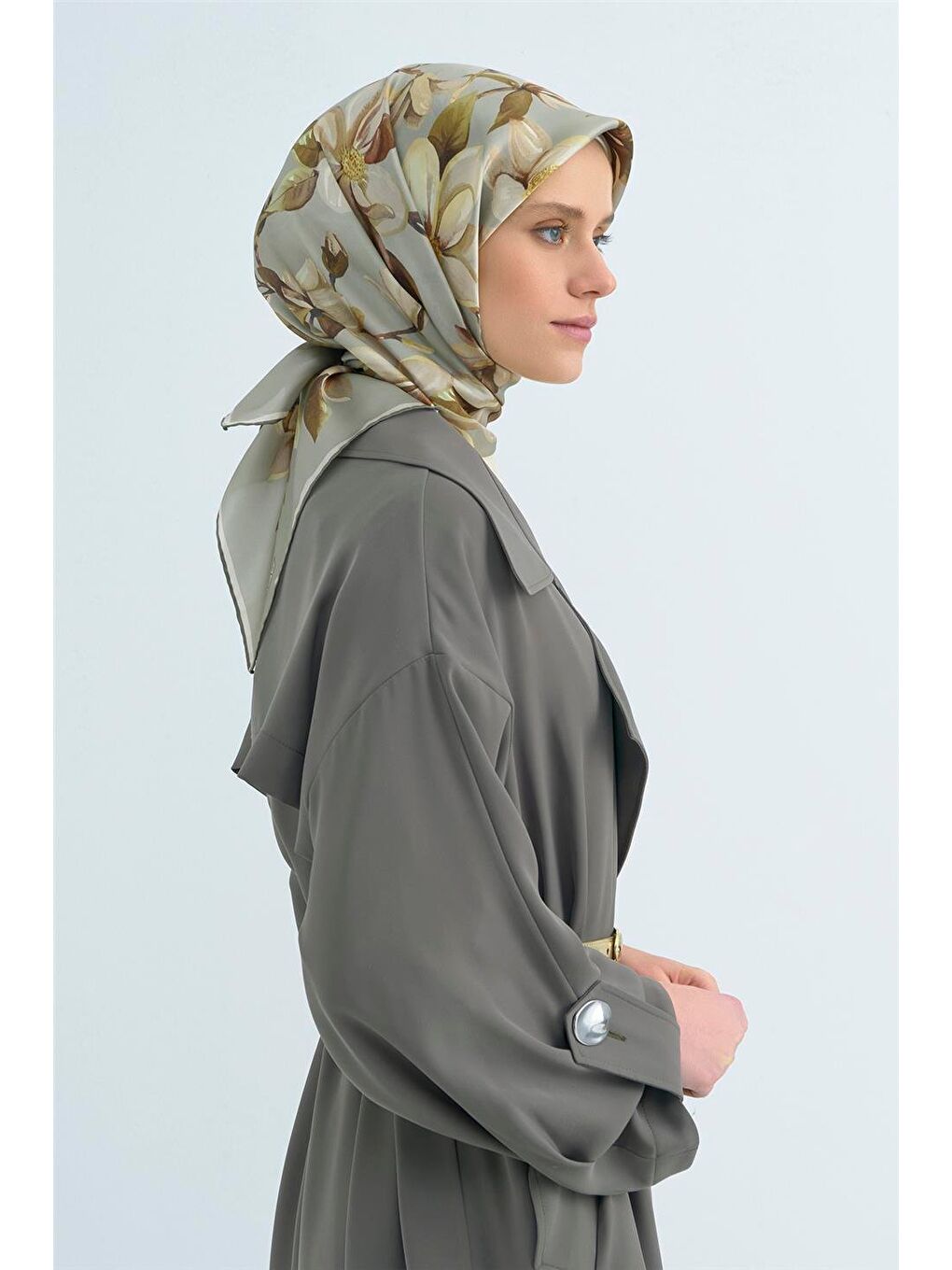 Yeşil Saf İpek Twill Eşarp 9524D 31-2