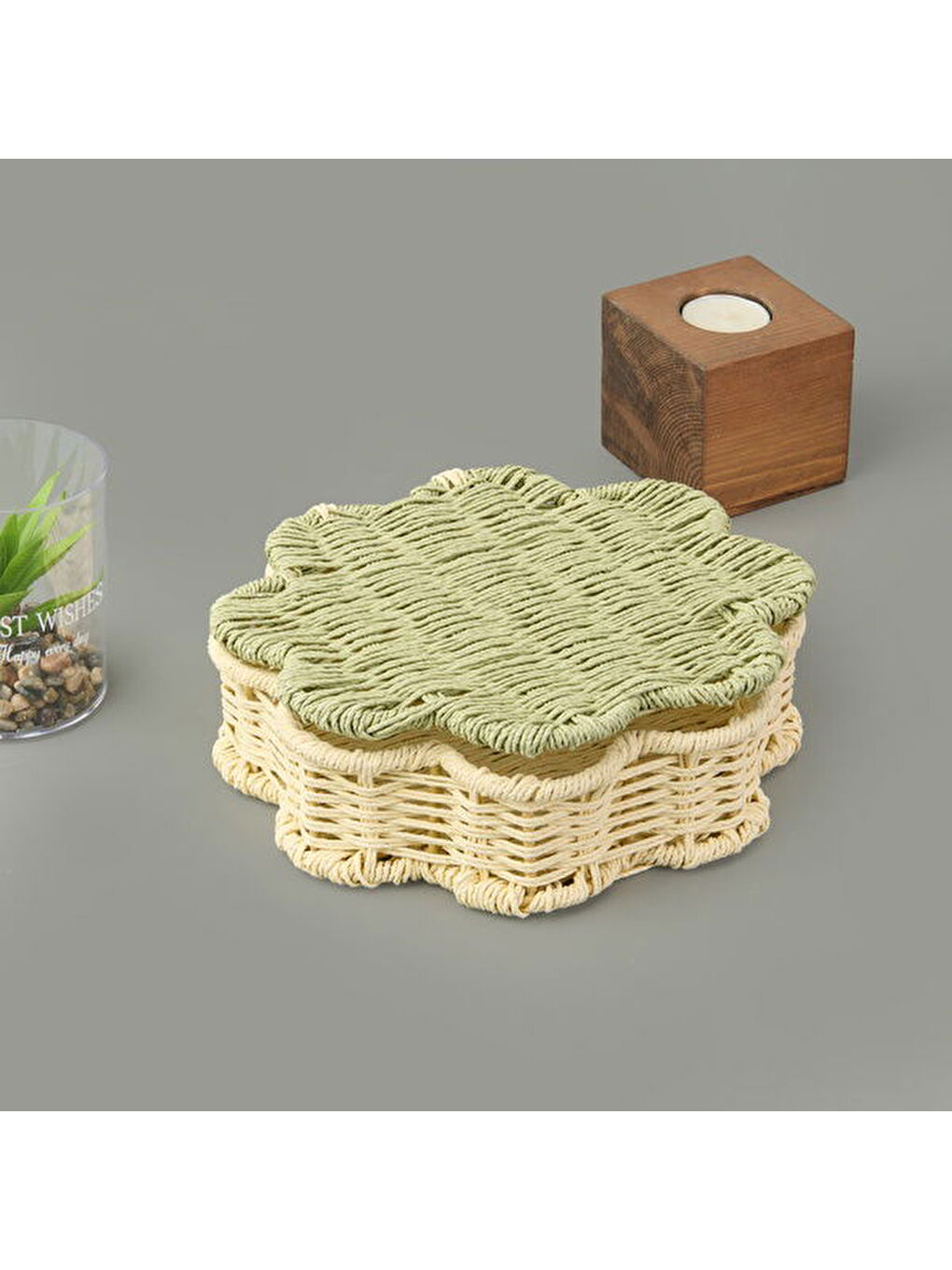 Granny Summer Dekoratif Saklama Kutusu - Ekru - 22x22x5 cm-2