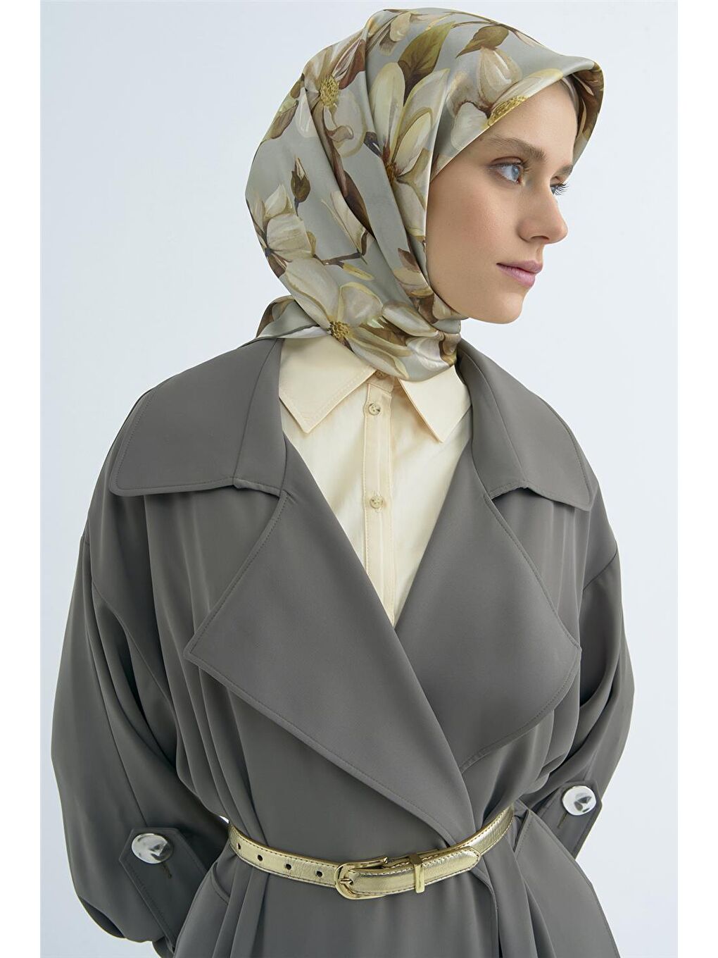 Yeşil Saf İpek Twill Eşarp 9524D 31-3