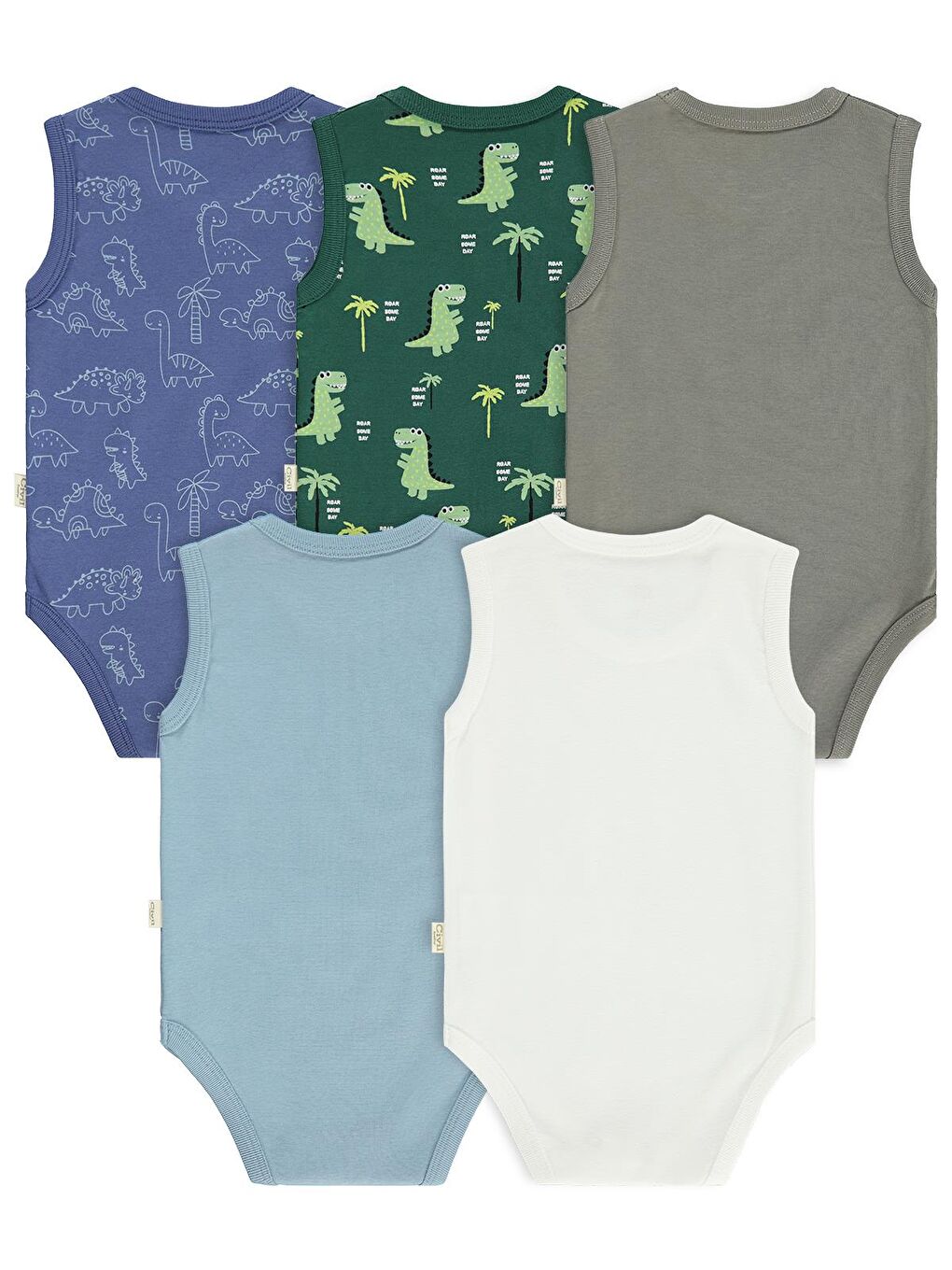 Baby Dinozor Empirmeli 5 Li 0-36 Ay Çıtçıtlı Badi - Yeşil 3-4 Yaş-4