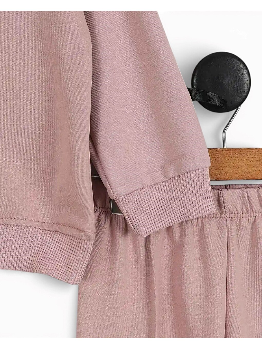 Pembe Kız Çocuk Fiyonk Detaylı Geniş Paçalı Takım-3