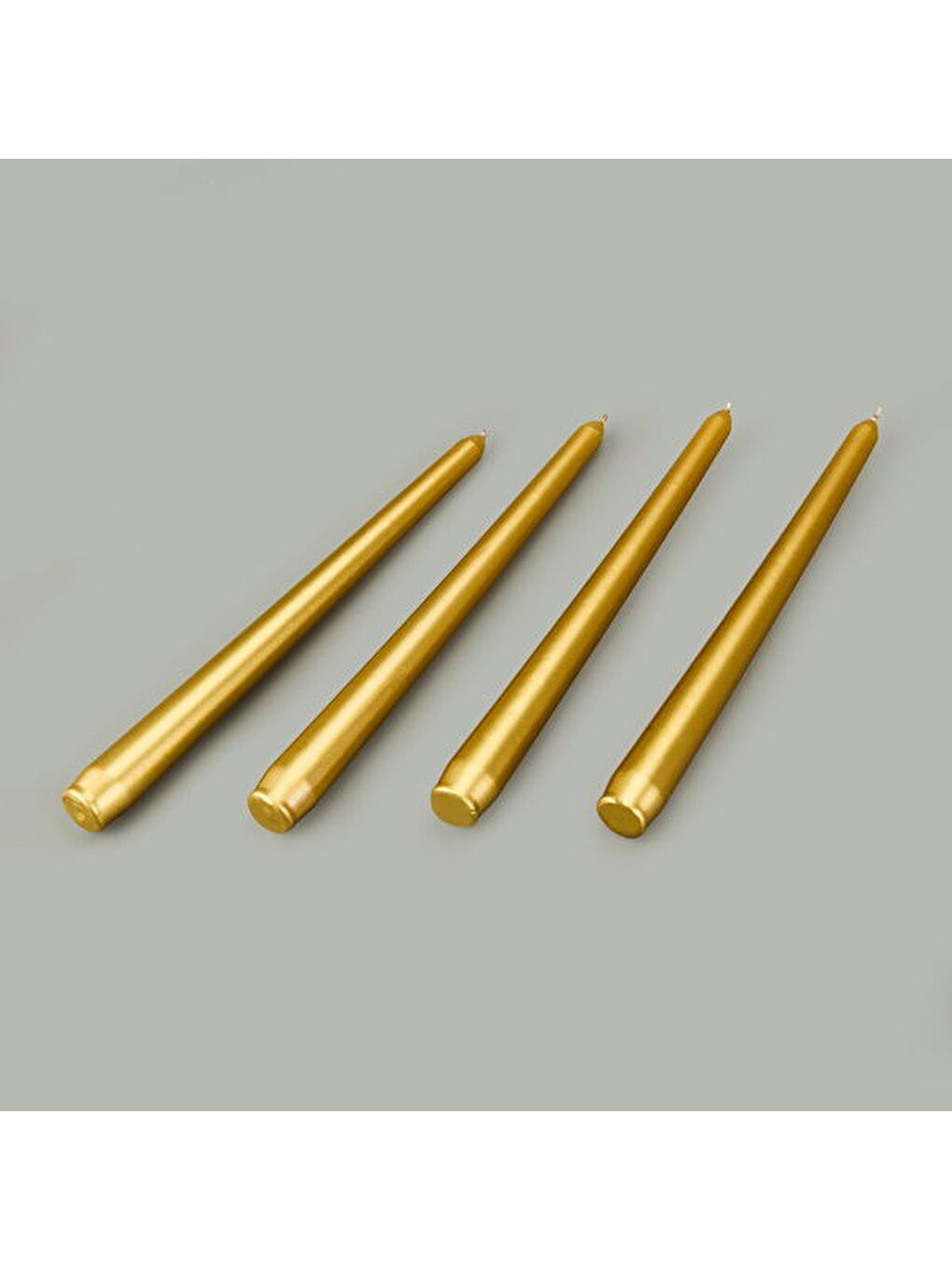 Sarı 4'lü Şamdan Mum - Gold - 25 cm-2