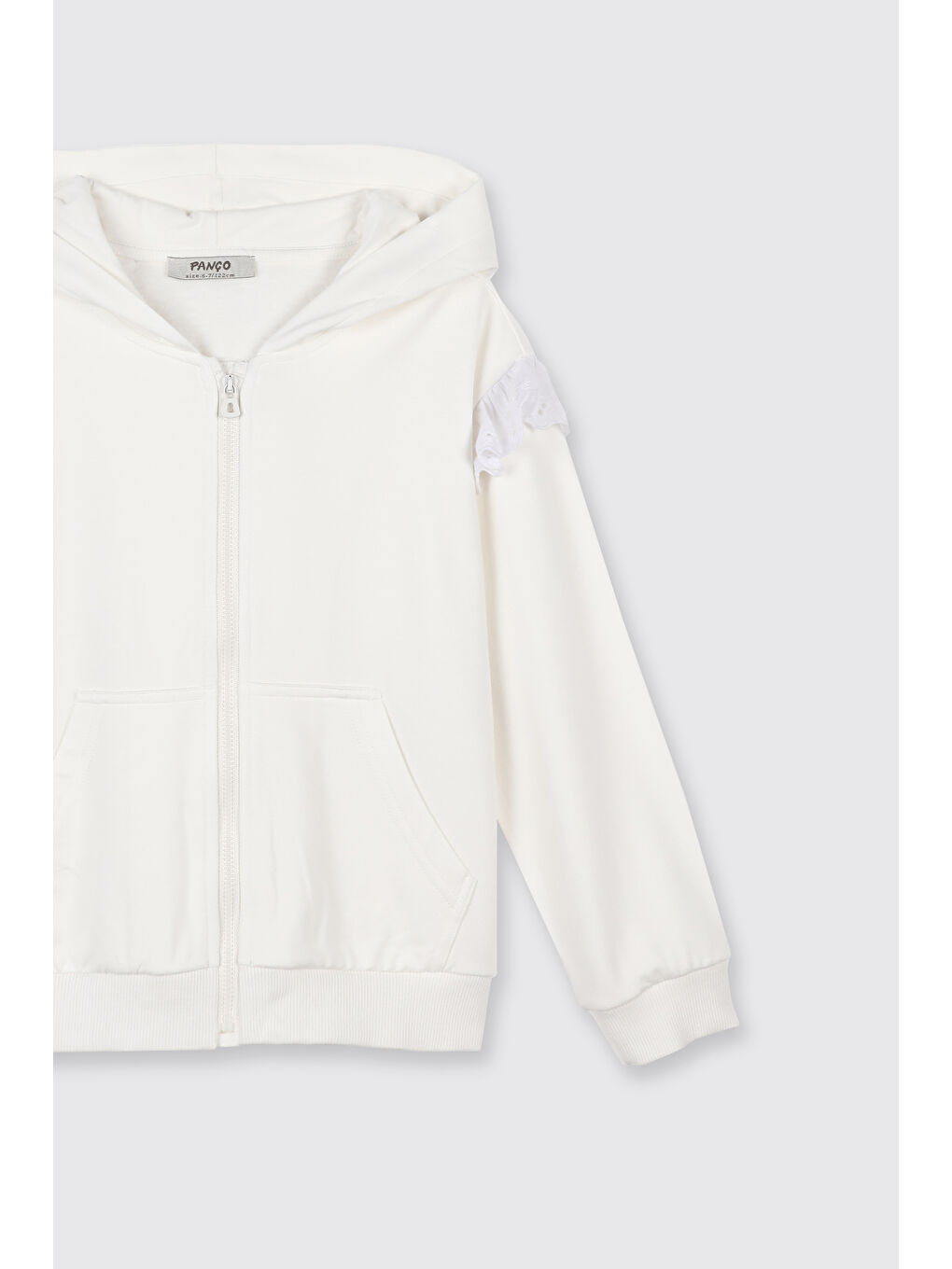 Kız Çocuk Fermuarlı Sweatshirt Ekru-5