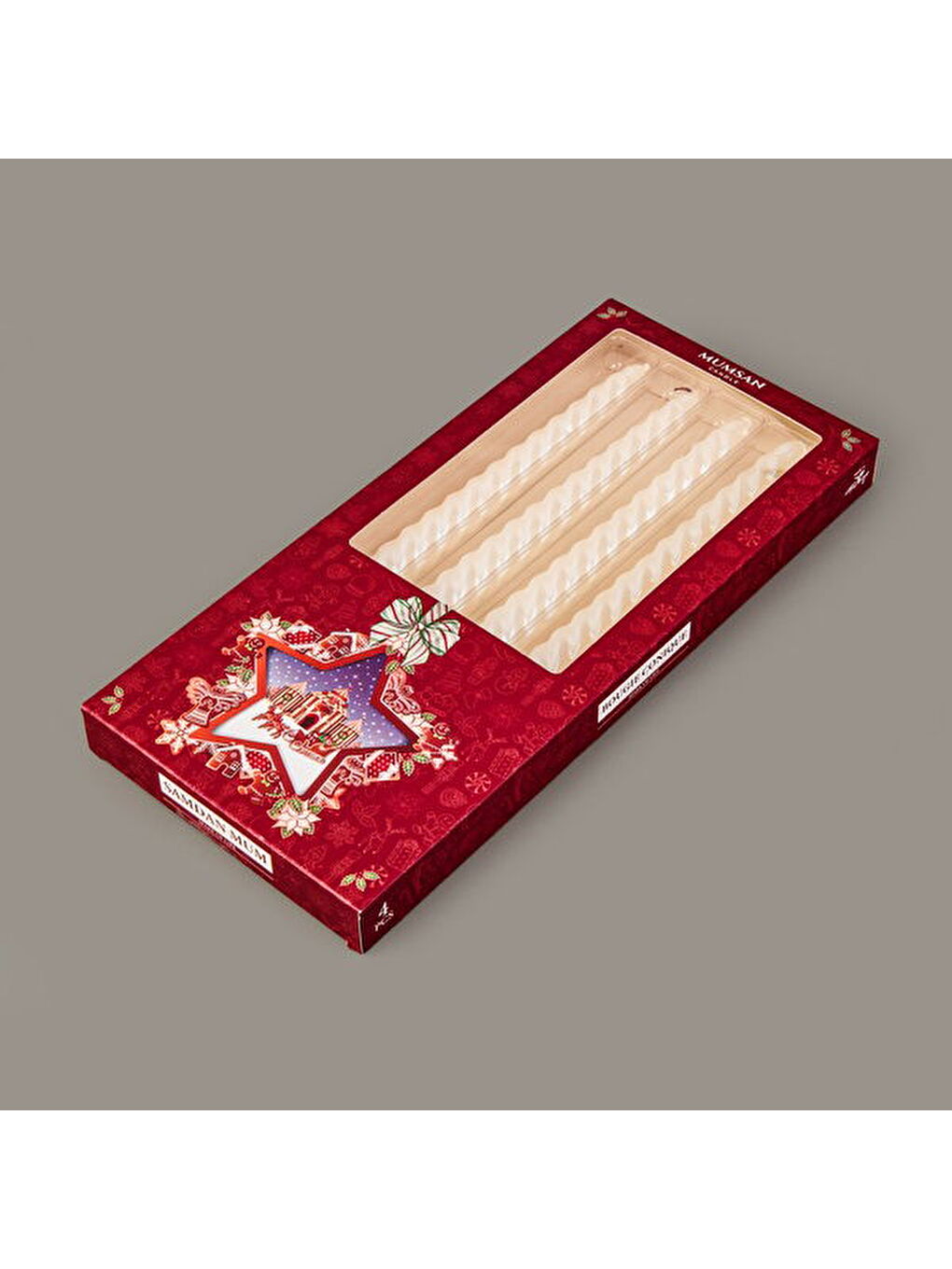 Sarı 4'lü Şamdan Mum - Gold - 25 cm-4