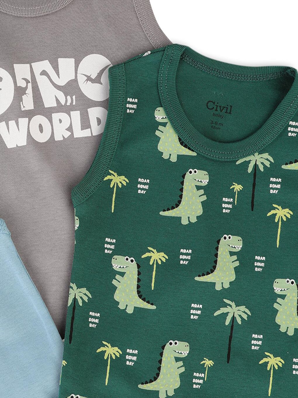 Baby Dinozor Empirmeli 5 Li 0-36 Ay Çıtçıtlı Badi - Yeşil 3-4 Yaş-10