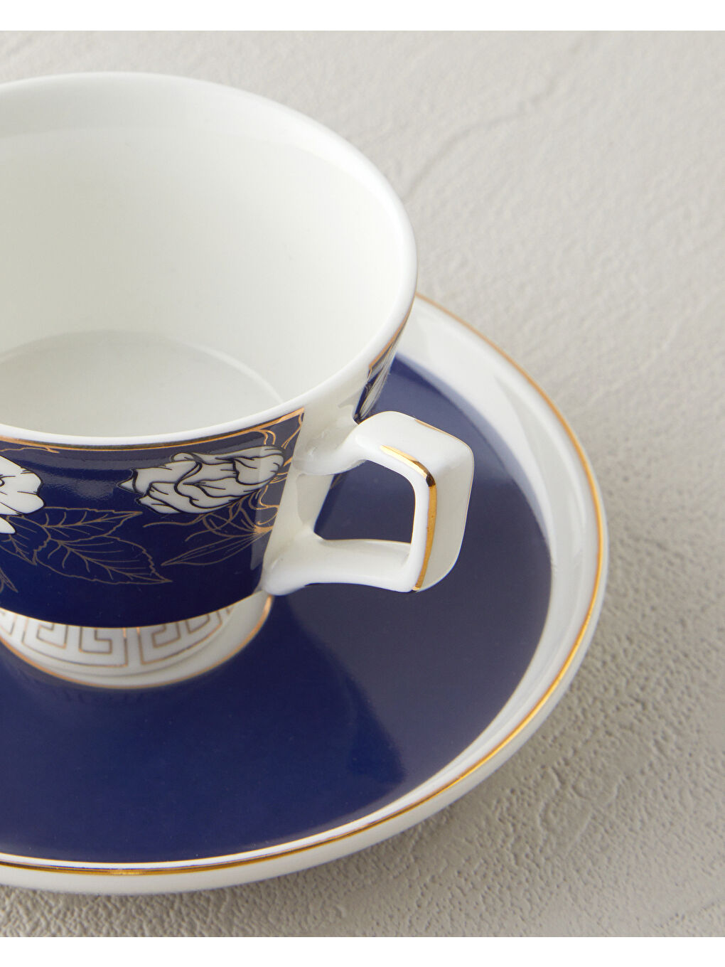 Evelina New Bone China 4 Parça 2 Kişilik Kahve Fincan Takımı 90 ml Lacivert-3