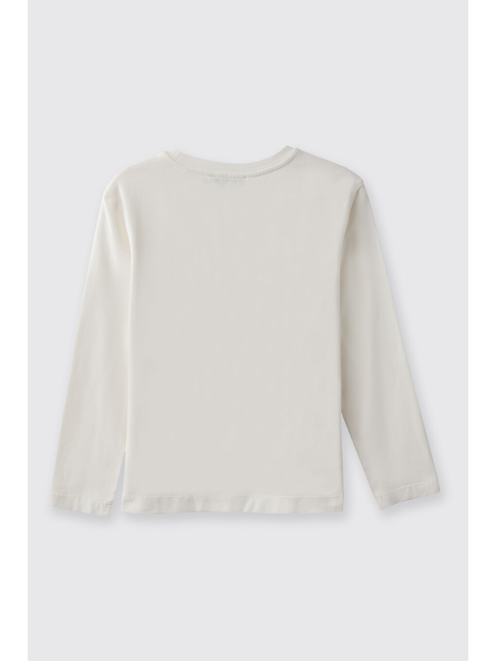 Kız Çocuk Sim Baskılı T-Shirt Ekru-2