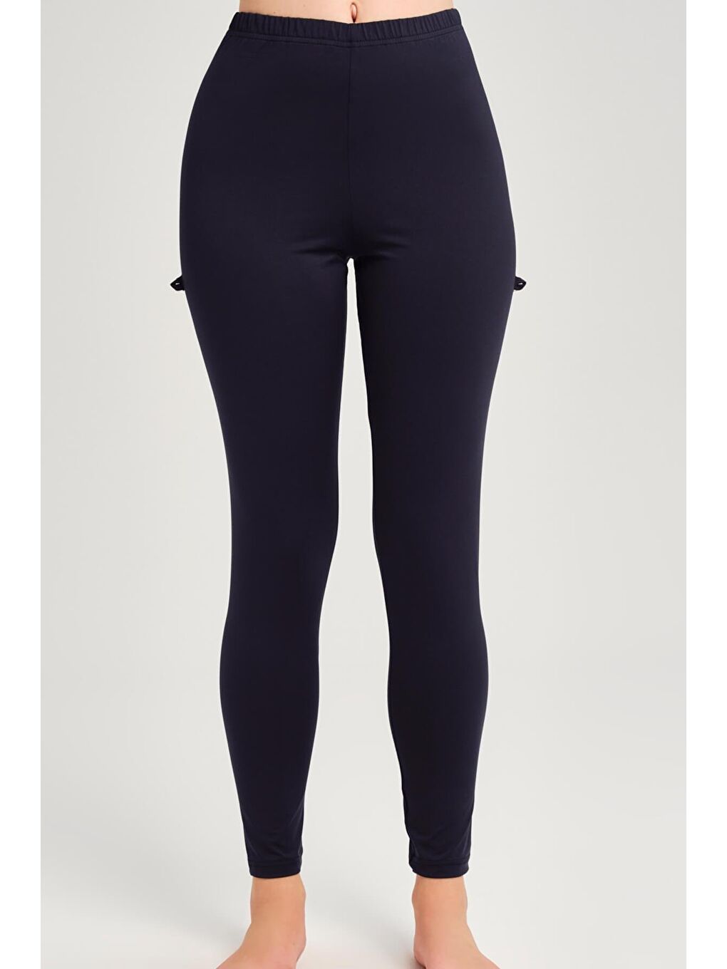 Lacivert Dar Paça Uzun Yüzücü Taytı 2186-1