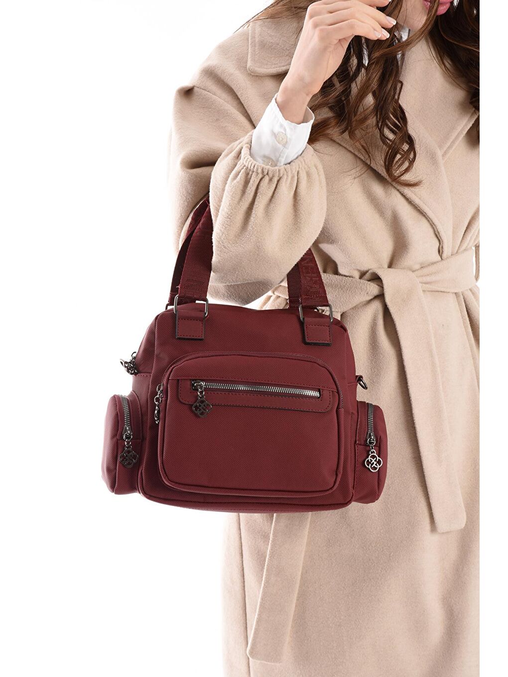 Bordo Fiyona Çok Bölmeli Kadın Omuz Çantası BP-4836O-1