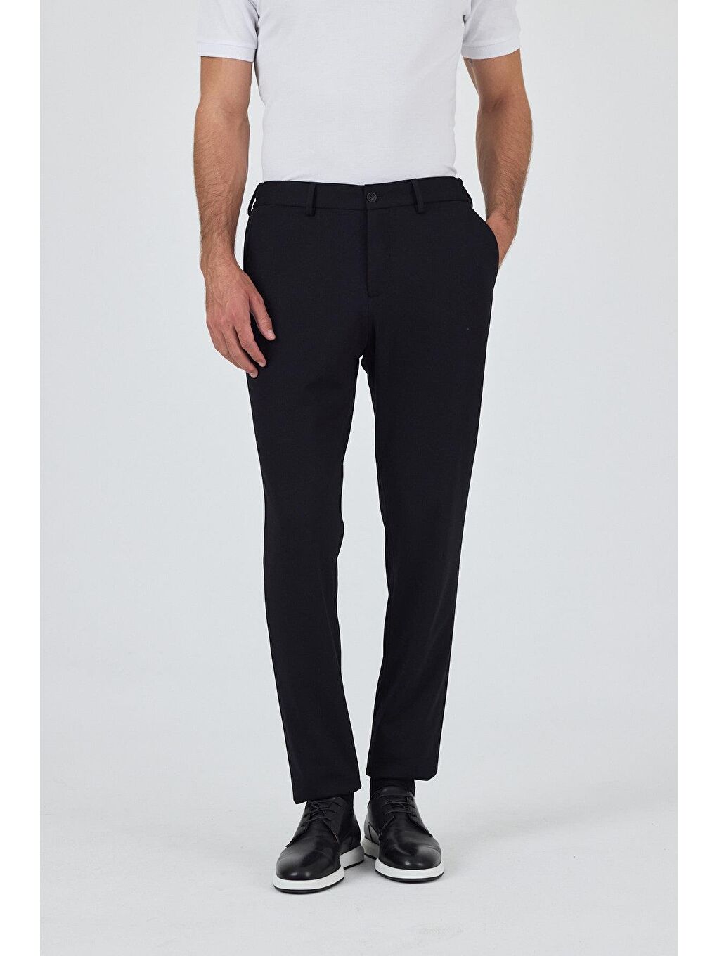 Siyah Esnek Yandan Cepli Casual Slim Fit Jogger Pantolon 1003250156-1