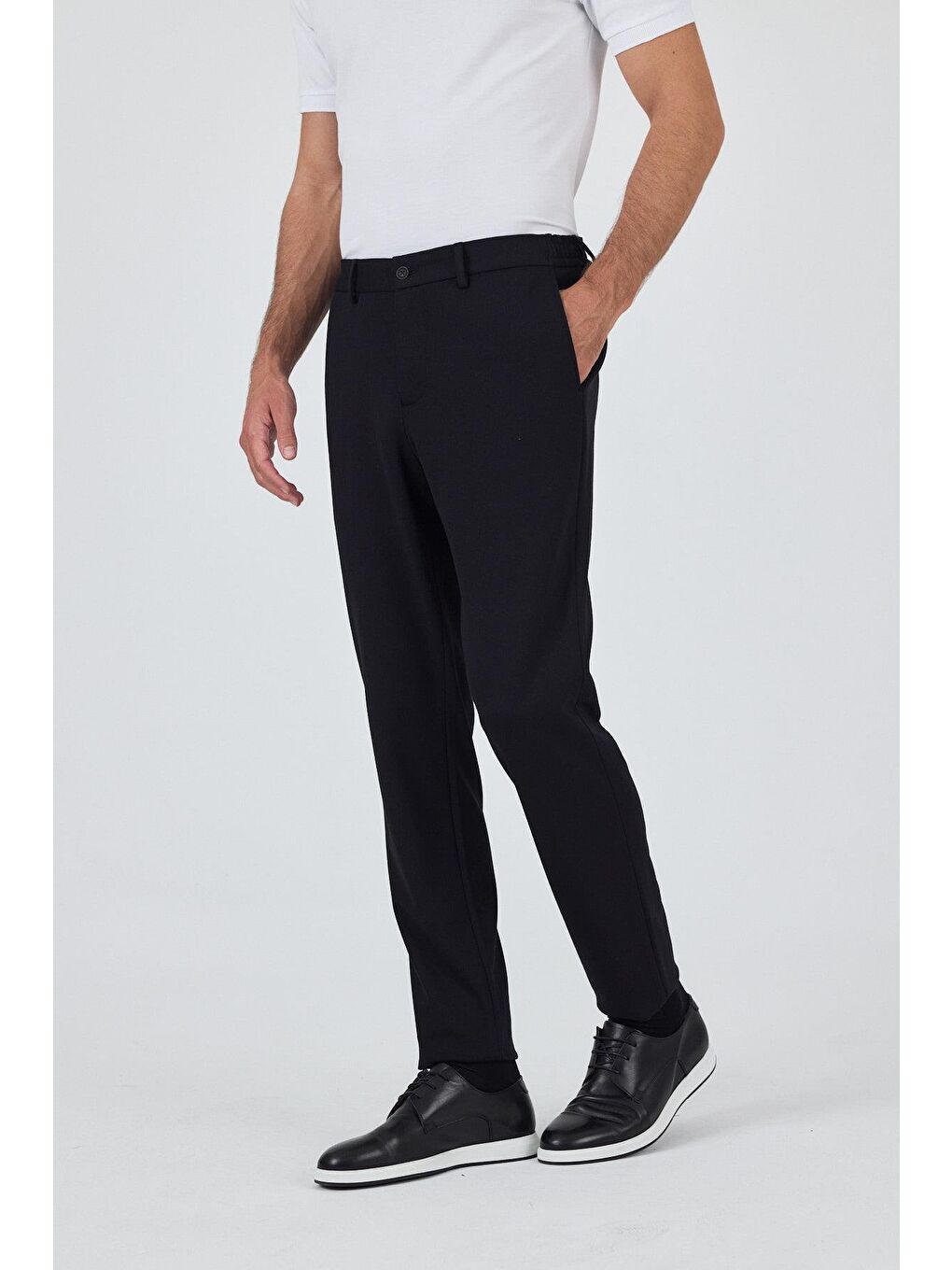 Siyah Esnek Yandan Cepli Casual Slim Fit Jogger Pantolon 1003250156-2