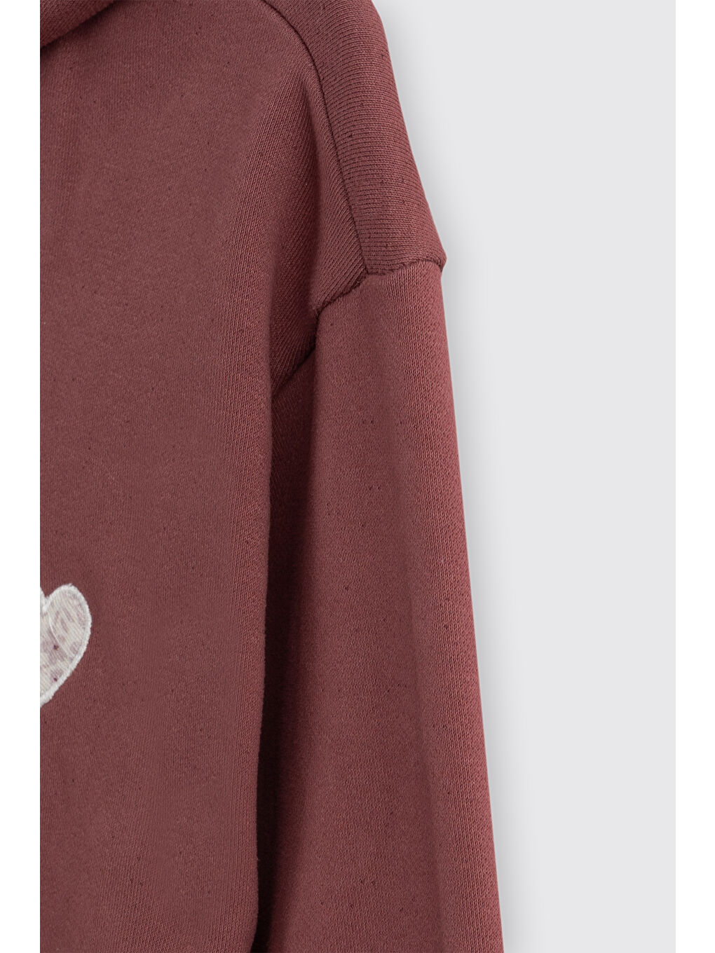 Kız Çocuk Aplikeli Fermuarlı Sweatshirt Bordo-1