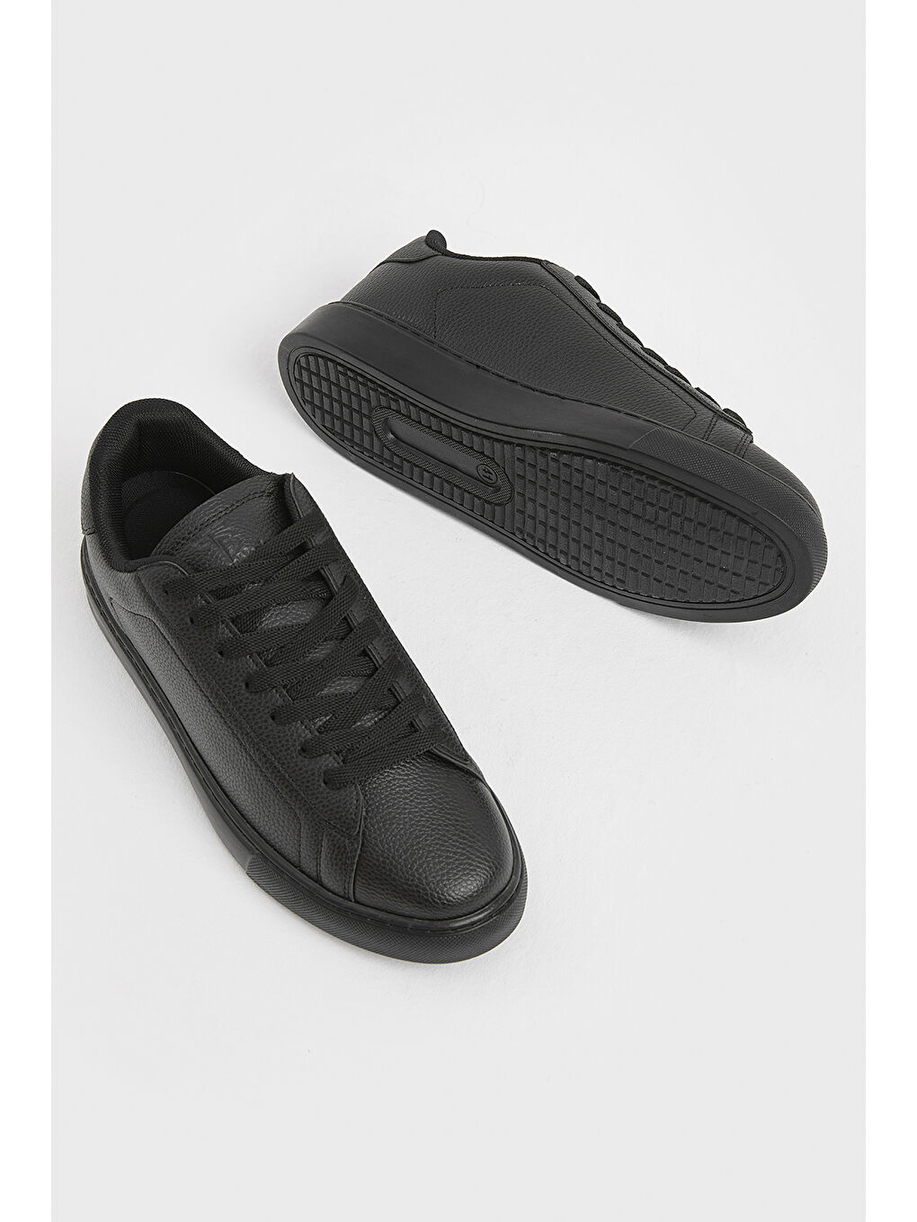 Erkek Siyah Poli Taban Bağcıklı Günlük Spor Ayakkabı-2