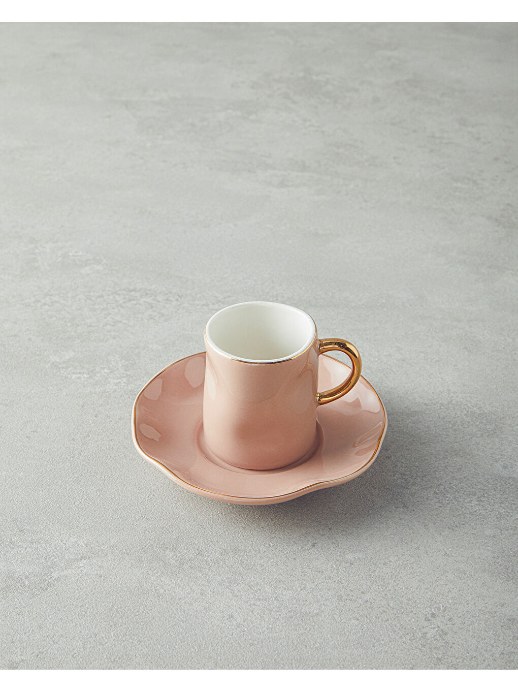 Pembe Rolly New Bone China Kahve Fincan Takımı 4 Parça 2 Kişilik Pudra-2
