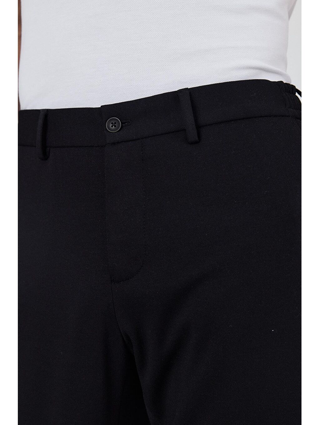 Siyah Esnek Yandan Cepli Casual Slim Fit Jogger Pantolon 1003250156-3