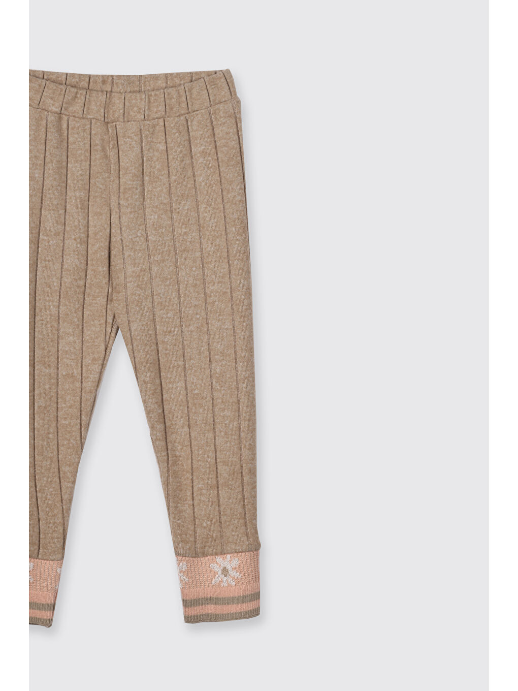 Kız Çocuk Yumuşak Dokulu Tayt Bej-2