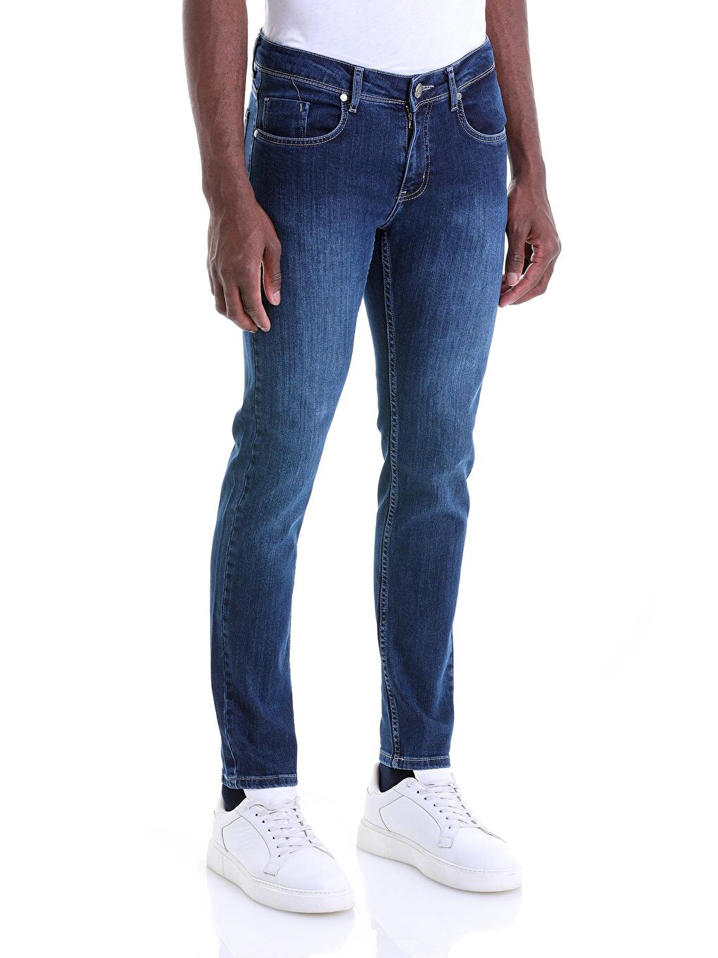 Hatemoğlu Lacivert Slim Fit Düz Pamuklu 5 Cep Jean Pantolon