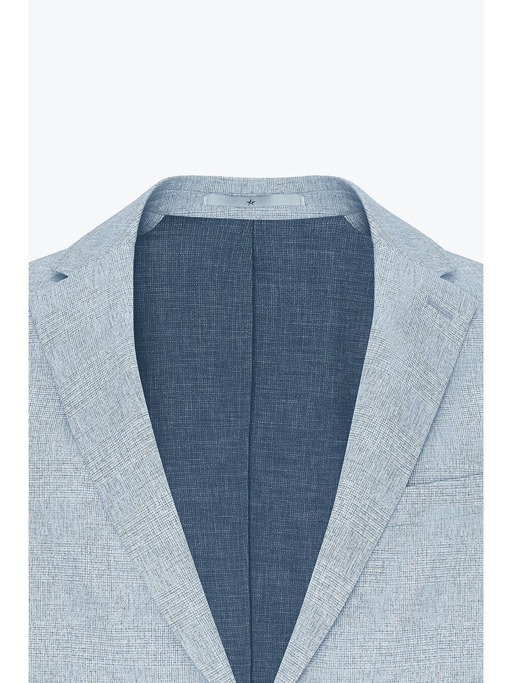 Erkek Gri-Mavi 360 Her Yöne Esneyen Slim Fit Dar Kesim Mono Yaka Desenli Blazer Ceket-8