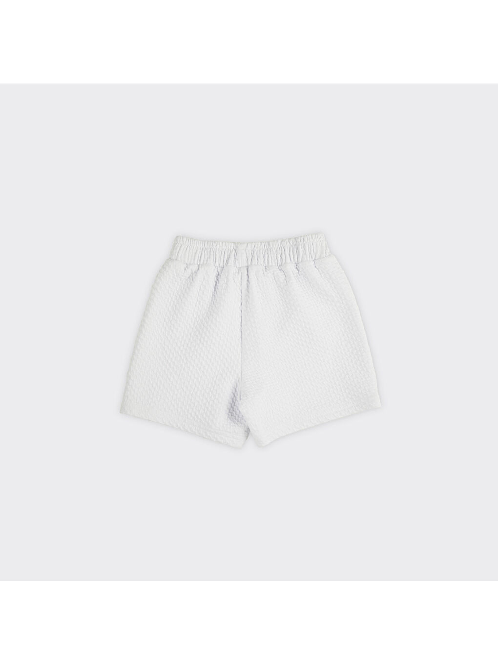 Beyaz Kız Çocuk Beli Lastikli Örme Şort Etek-3