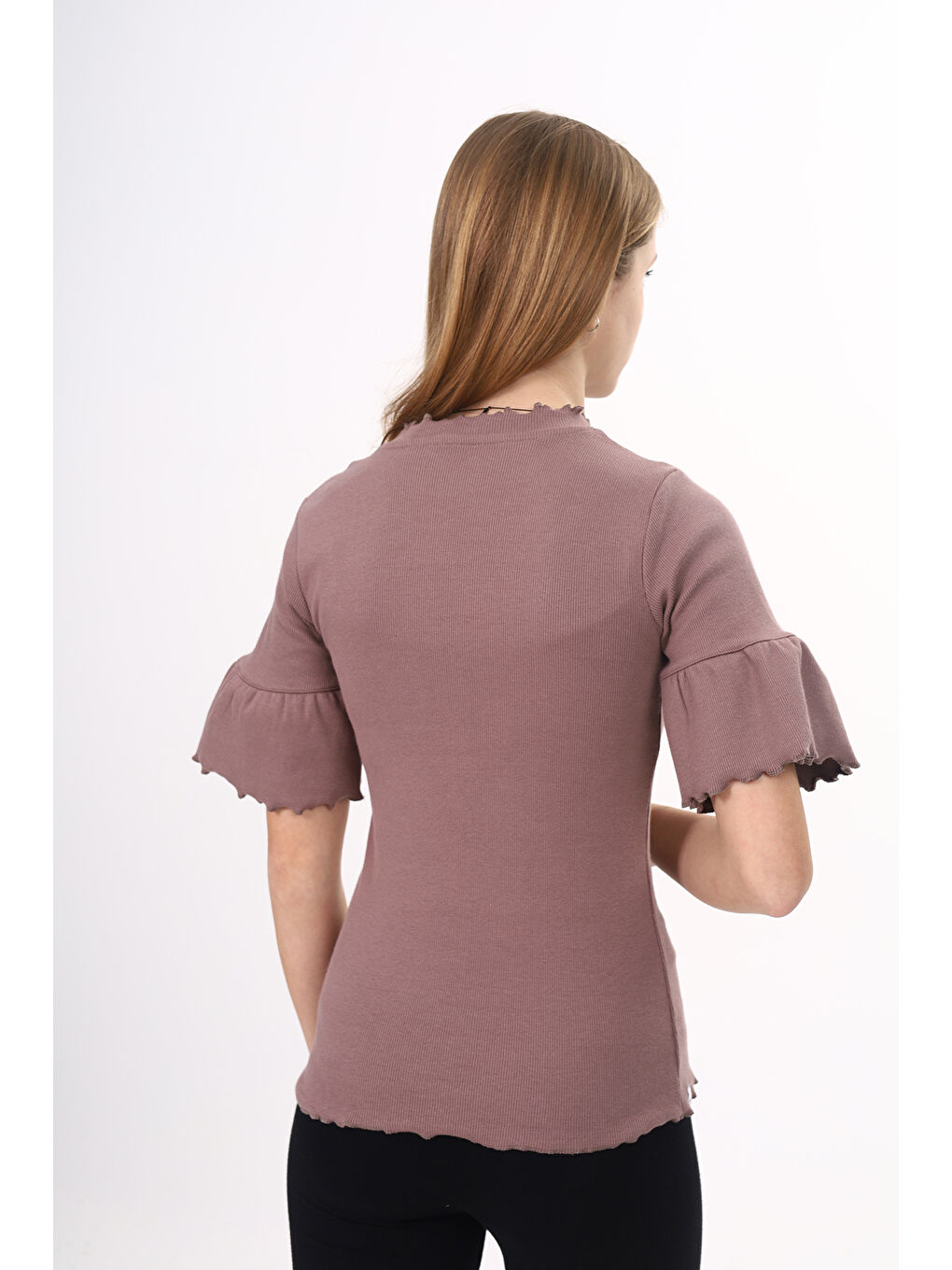 Kahverengi Kız Çocuk Okul Tişört-4