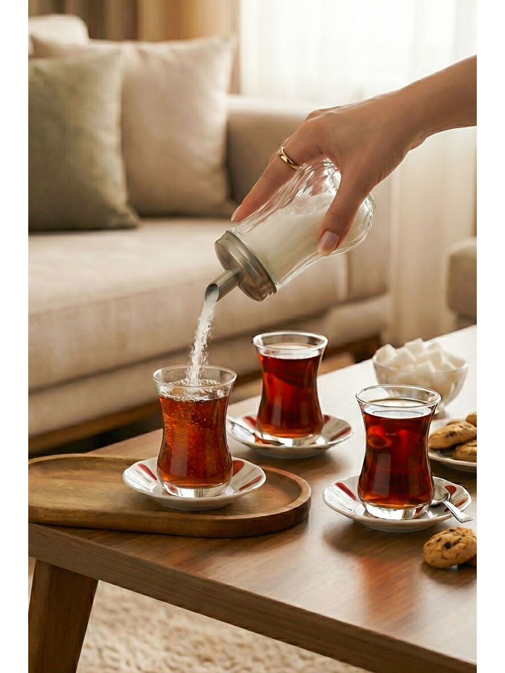 Renksiz DHZ90131 Cam Akıtmalı Salla Dök Şekerlik - Toz Şekerlik - 200ml-1