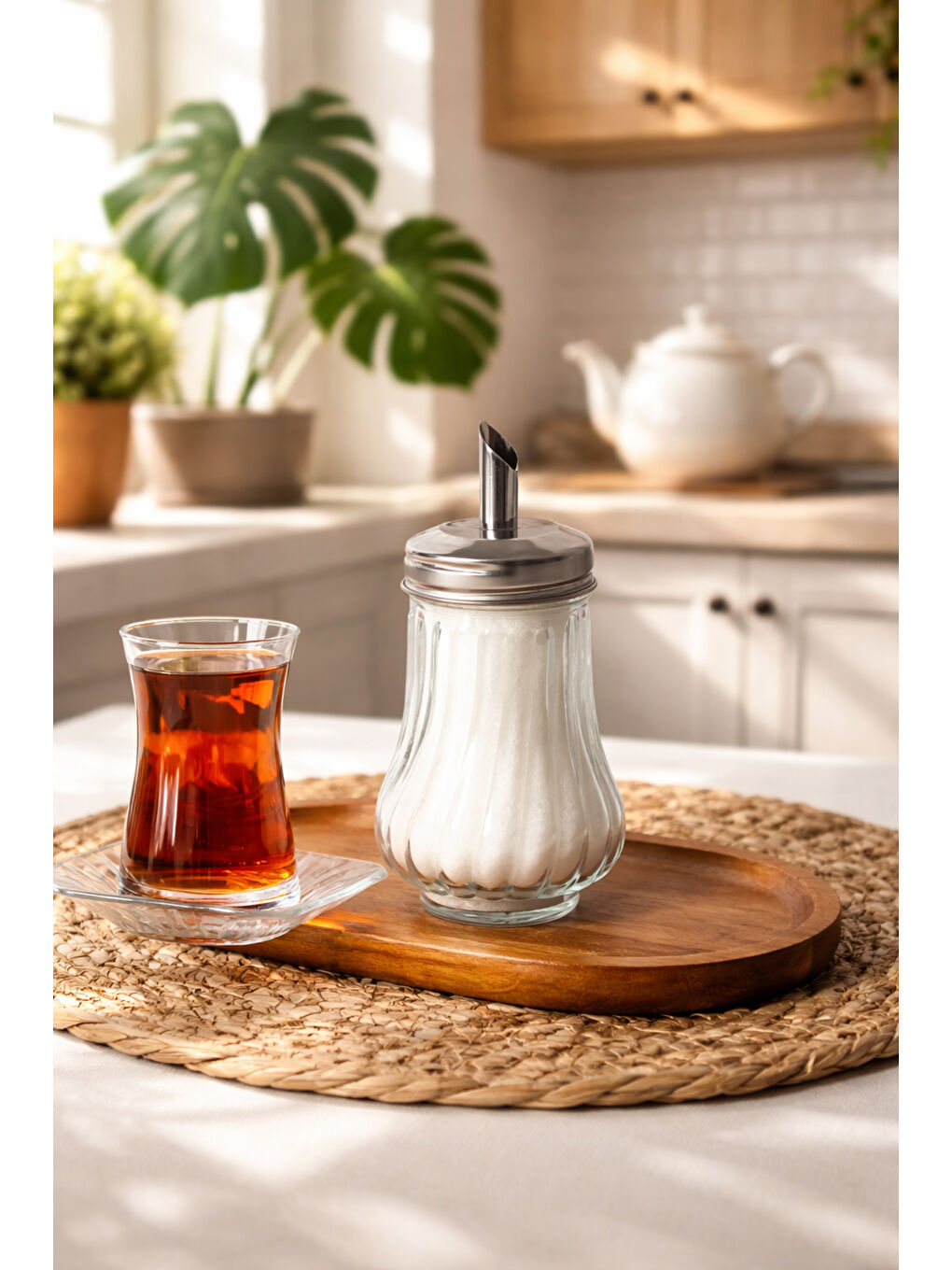 Renksiz DHZ90131 Cam Akıtmalı Salla Dök Şekerlik - Toz Şekerlik - 200ml-2