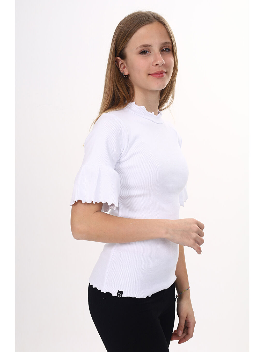 Beyaz Kız Çocuk Okul Tişört-2