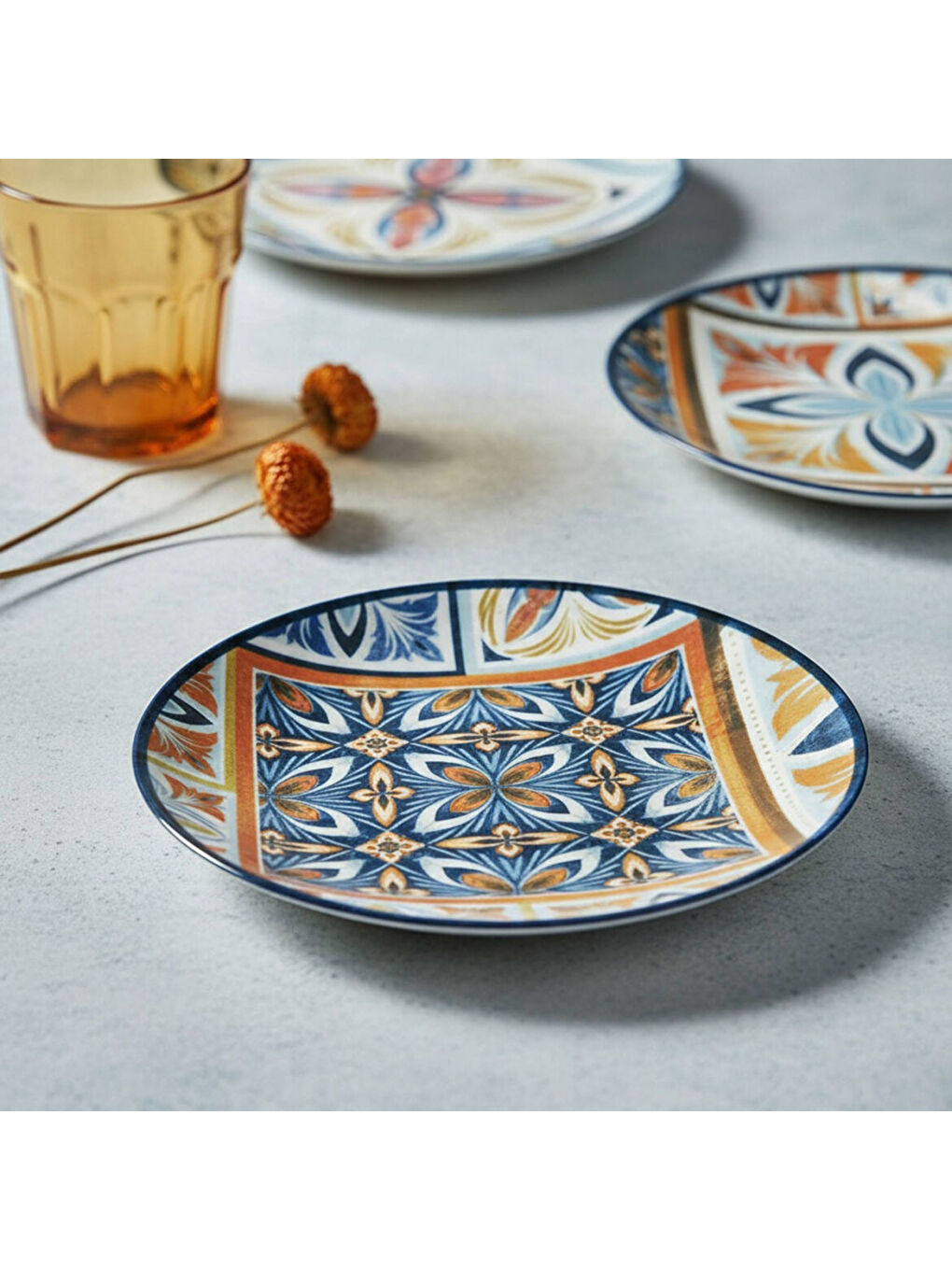 Ekru Camelia Harmony Blue 6 Parça 20 cm Pasta Takımı  4270-1