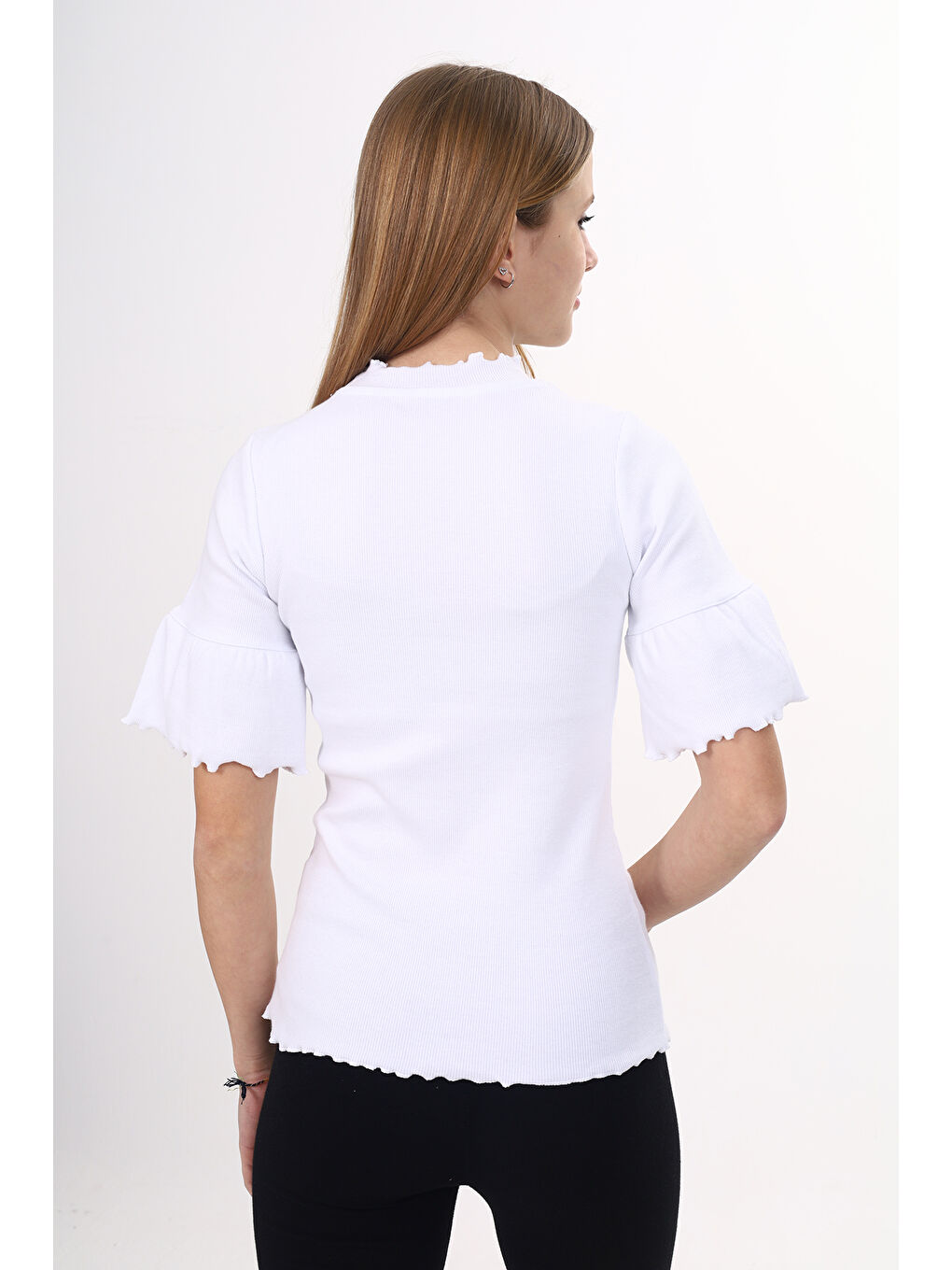 Beyaz Kız Çocuk Okul Tişört-4