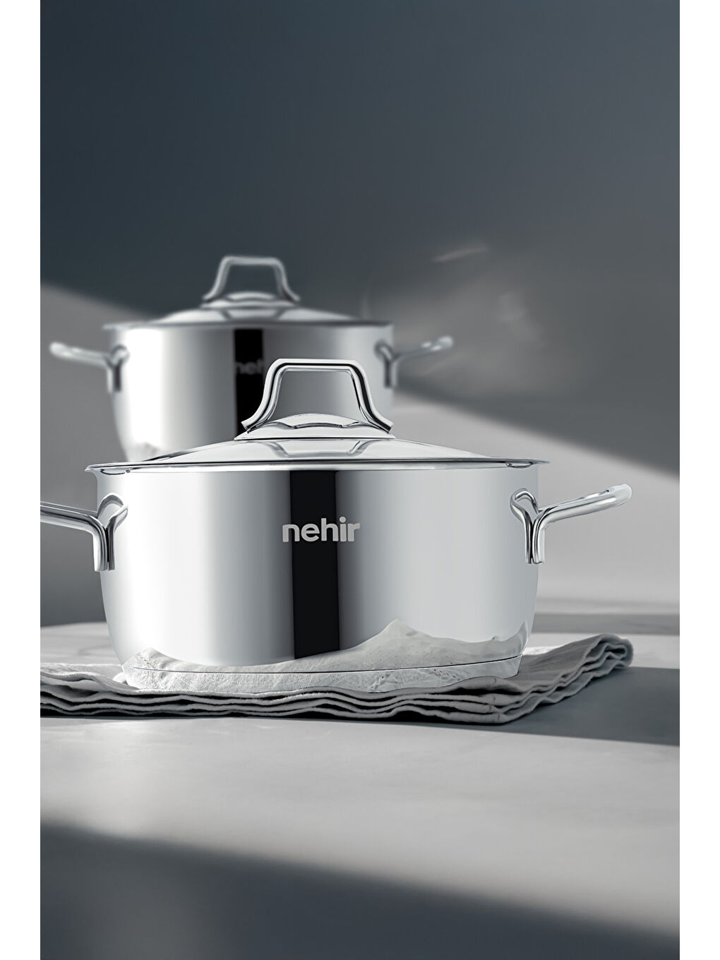 Gri Silver Klasik 6 Parça Derin Çelik Tencere Seti-3