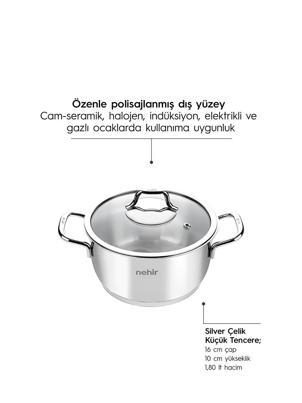 Gri Silver Klasik 6 Parça Derin Çelik Tencere Seti-4