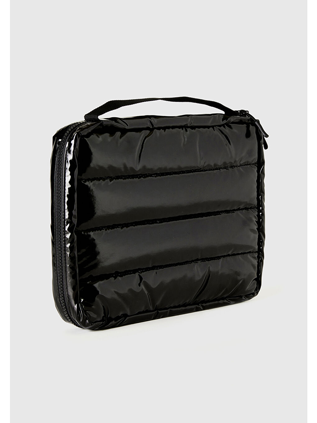 Unisex Siyah Dolgulu Parlak Organizer Çanta-1