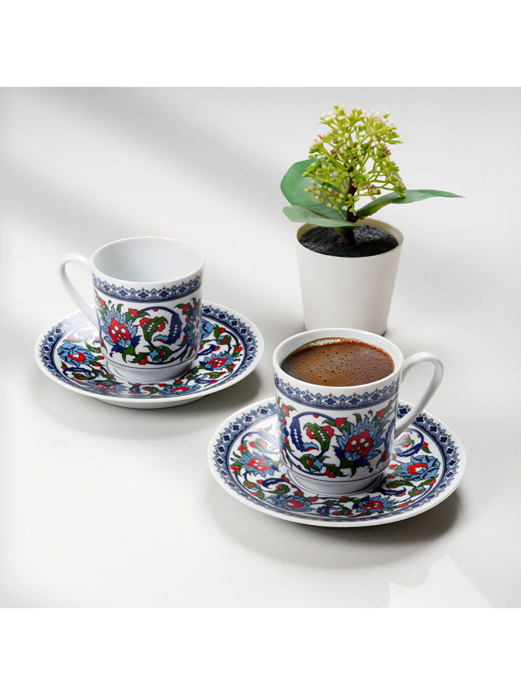 Ekru Gözde Double 4 Parça 2 Kişilik Kahve Fincan Takımı 60932-1