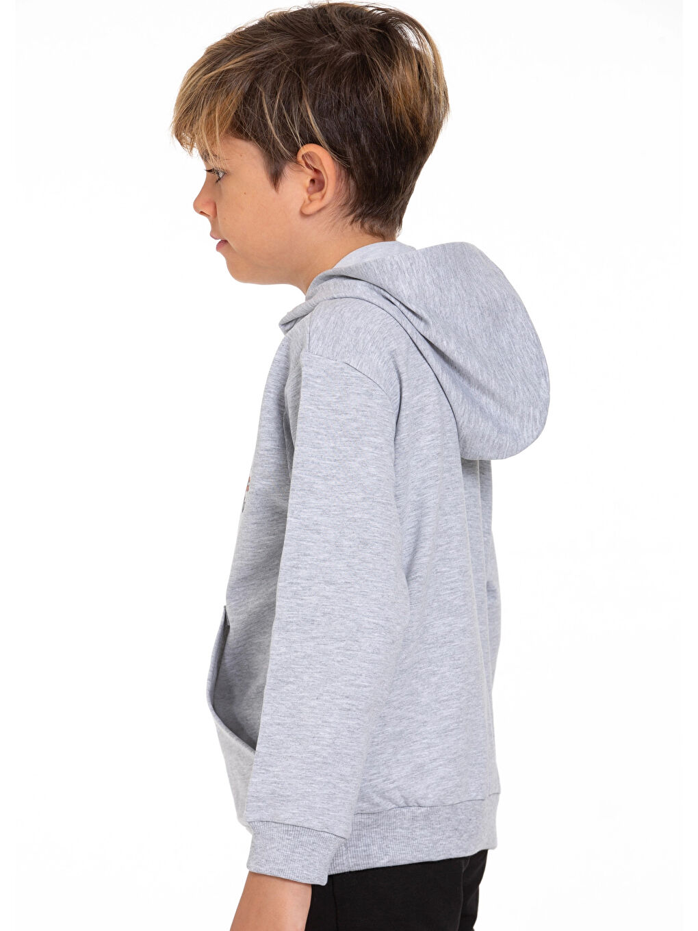 Gri Superior Team Nakışlı Fermuarlı Sweat 54405-2