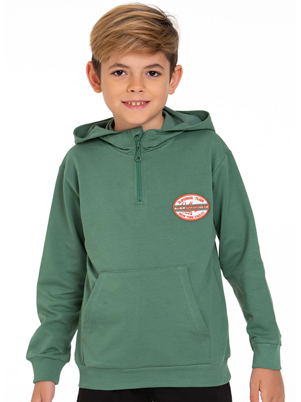 Haki Superior Team Nakışlı Fermuarlı Sweat 54405-1