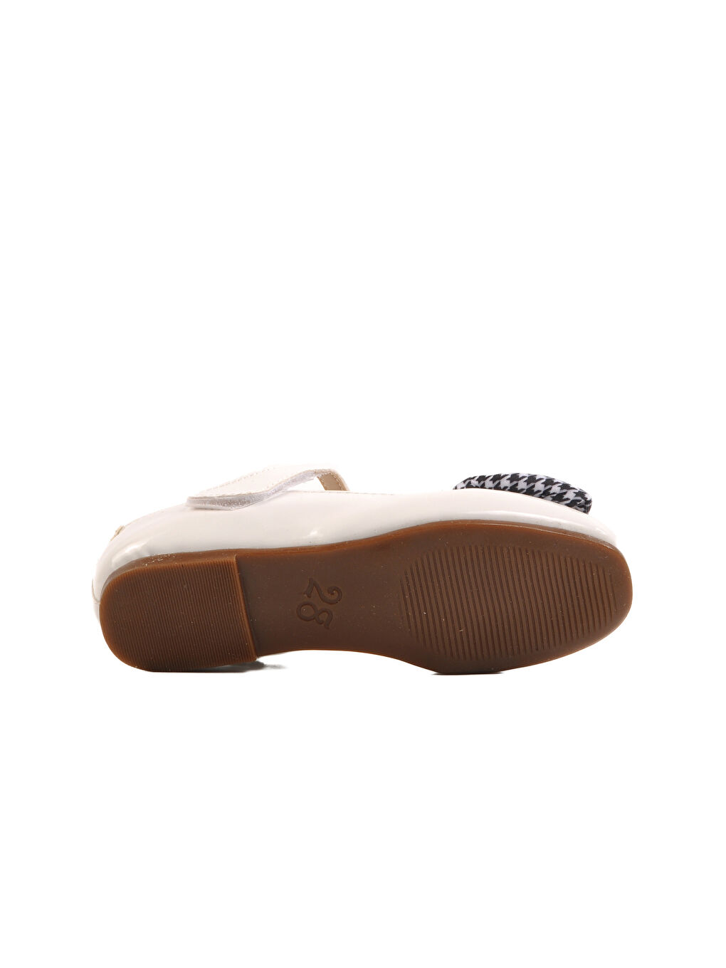 Beyaz Rugan Kız Çocuk Fiyonk Kurdeleli Babet 180 P-4