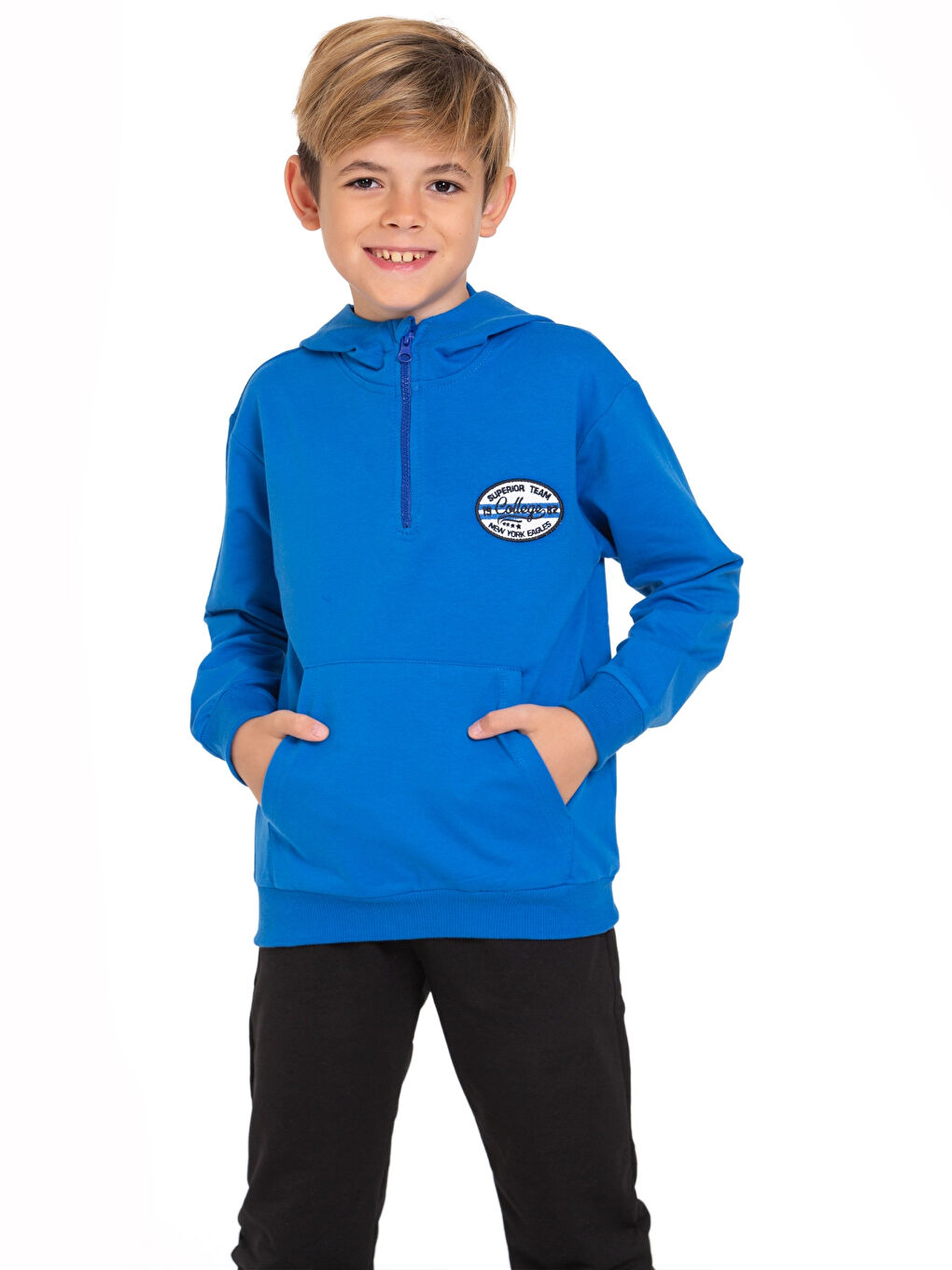 Mavi Superior Team Nakışlı Fermuarlı Sweat 54405